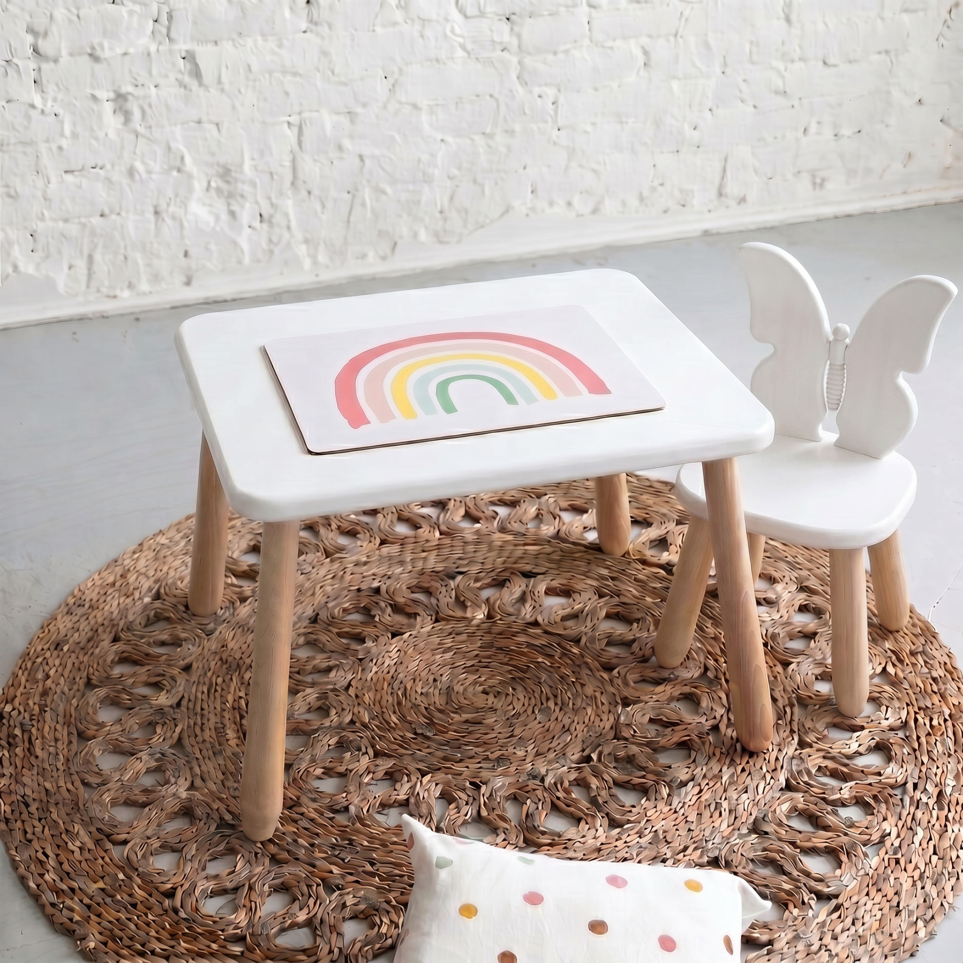 LIONHERZ Solo Set Butterfly tavolo+sedia faggio 1-5 anni