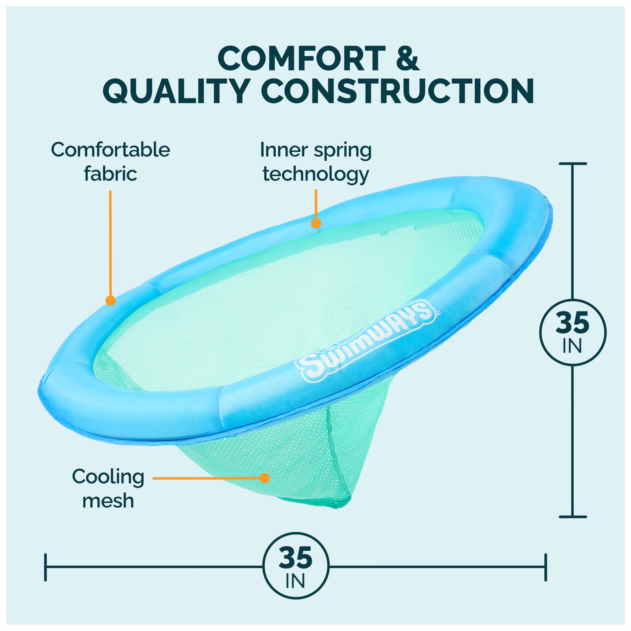 Swimways Spring Float Papasan materassino piscina blu 89 cm