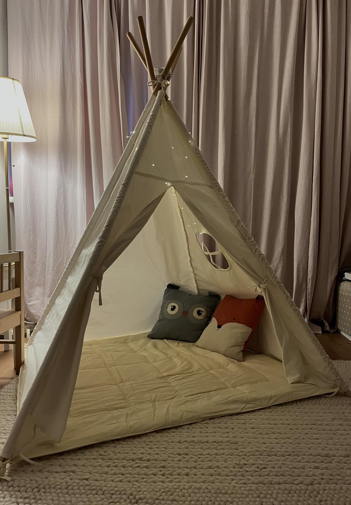 Lionherz Tipi-Decke Tappeto Tenda 120x120 cm Crema