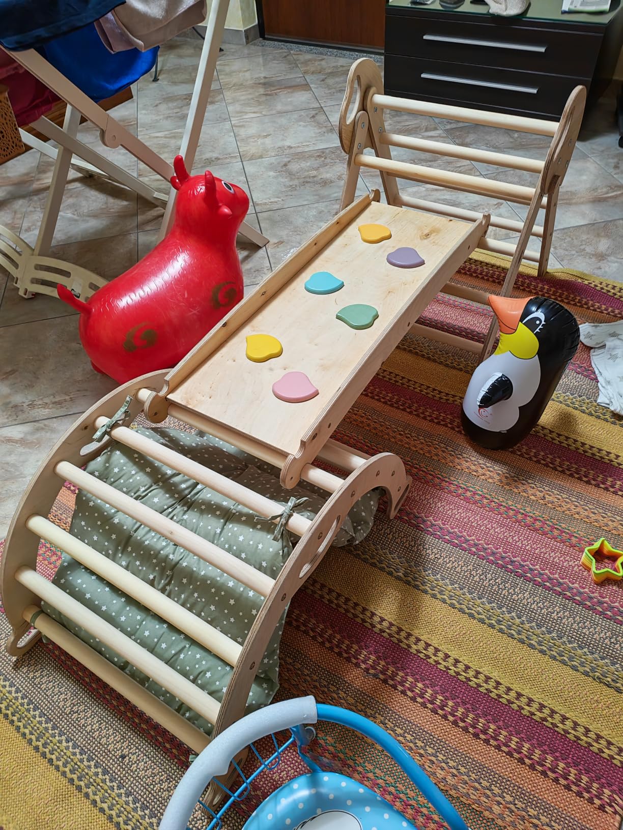 Goodevas Montessori triangolo arrampicata beige cuscino 4 pezzi