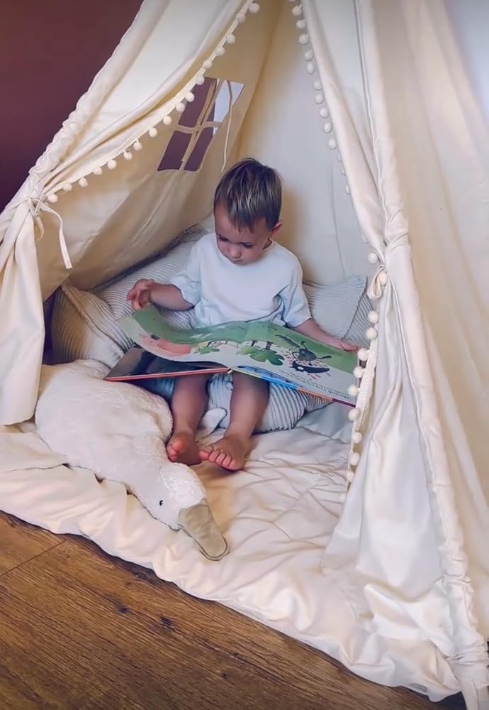 Lionherz Tipi tenda bambini cotone set base crema