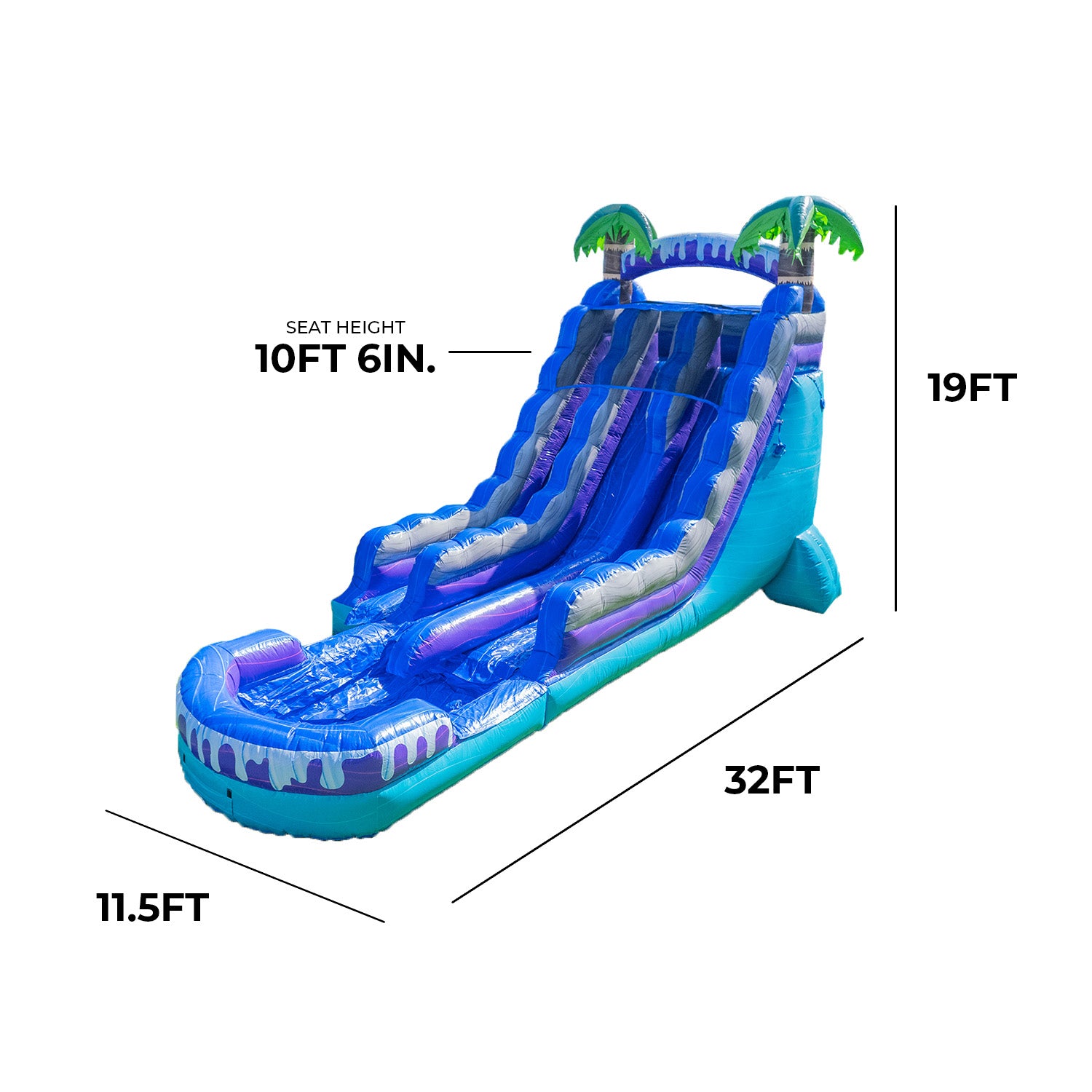XJUMP Water Slides X-WD19T Tropical scivolo acquatico 19FT