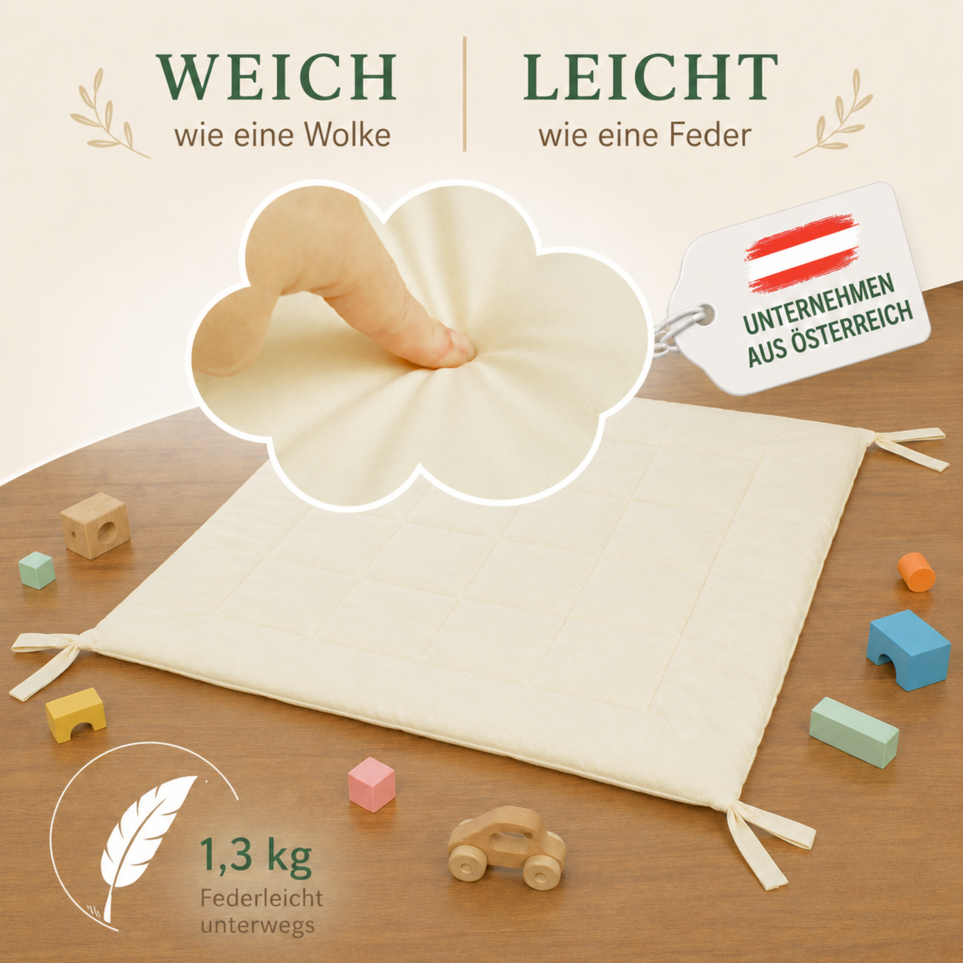 Lionherz Tipi-Decke Tappeto Tenda 120x120 cm Crema