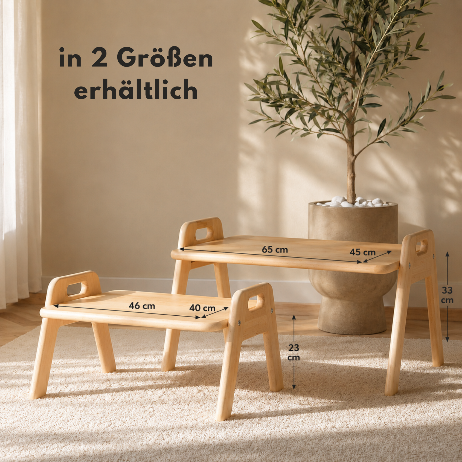LIONHERZ Montessori tavolino pavimento faggio Piccolo 1-3 anni