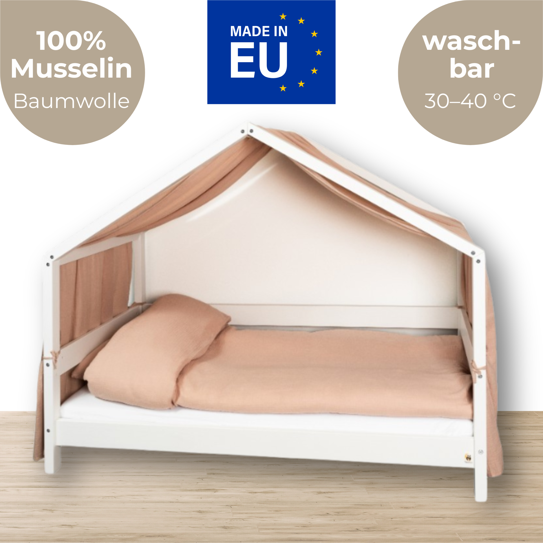 LIONHERZ YappyMuslin biancheria letto Silbergrau 100% cotone