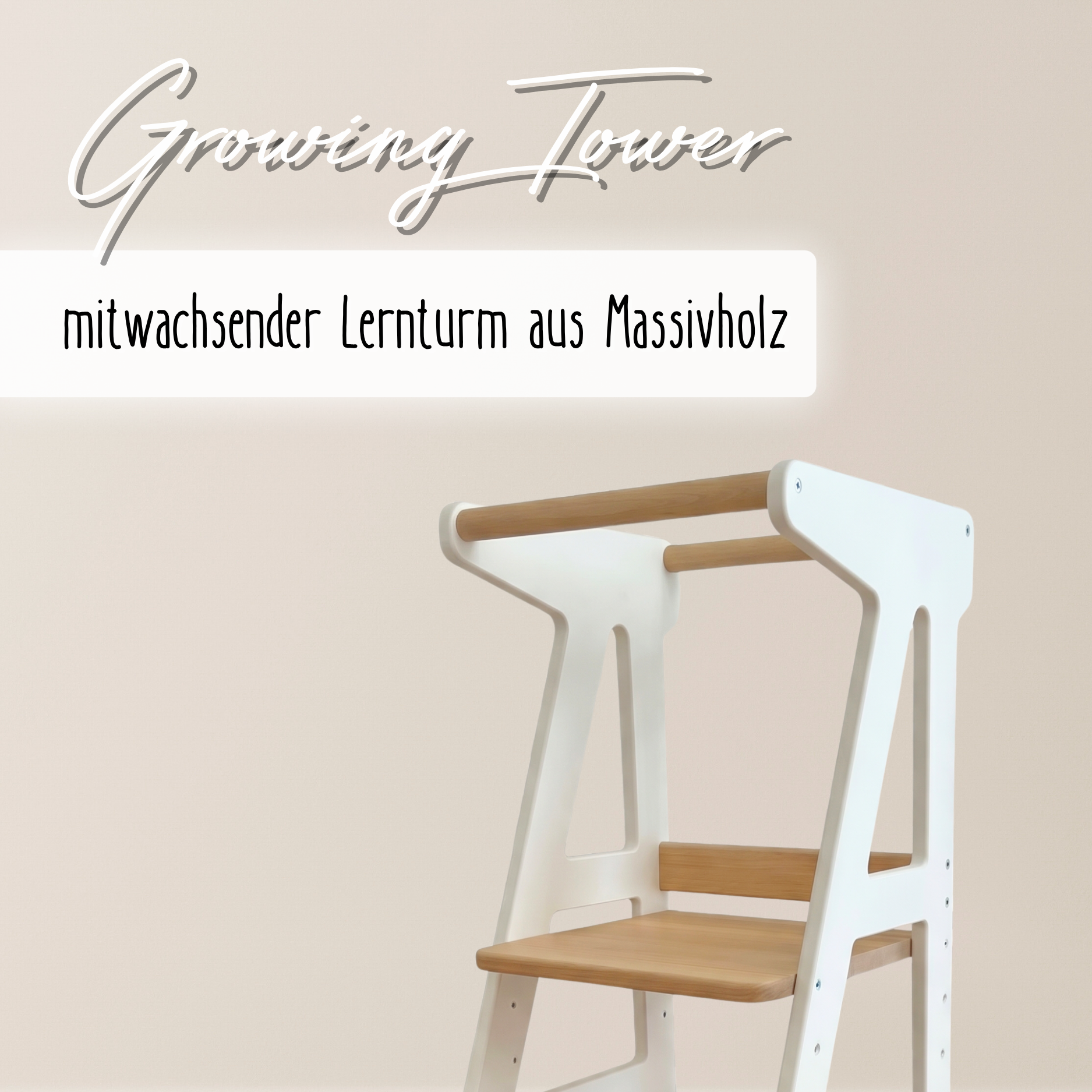 Lionherz Growing Tower torre apprendimento legno bianco regolabile