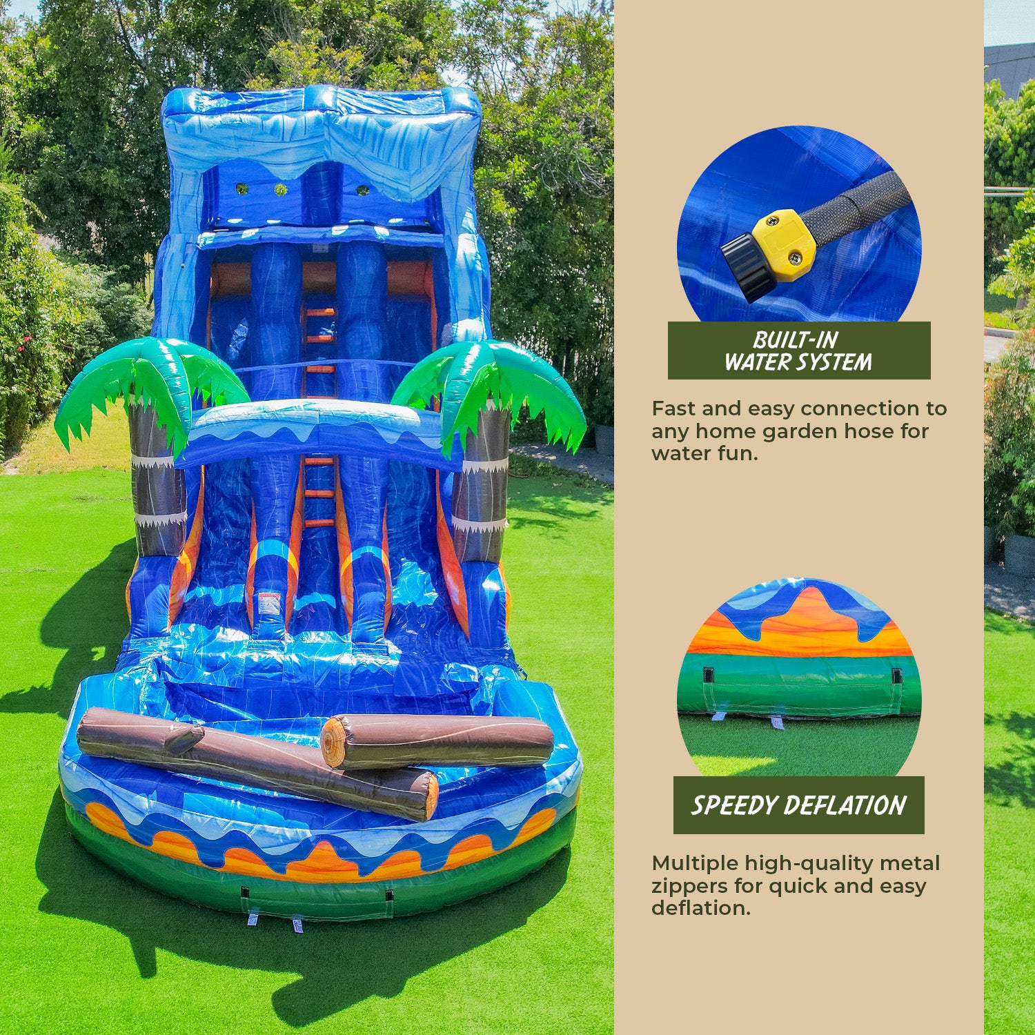 XJUMP Jungle Falls 17 scivolo gonfiabile acqua doppia corsia piscina