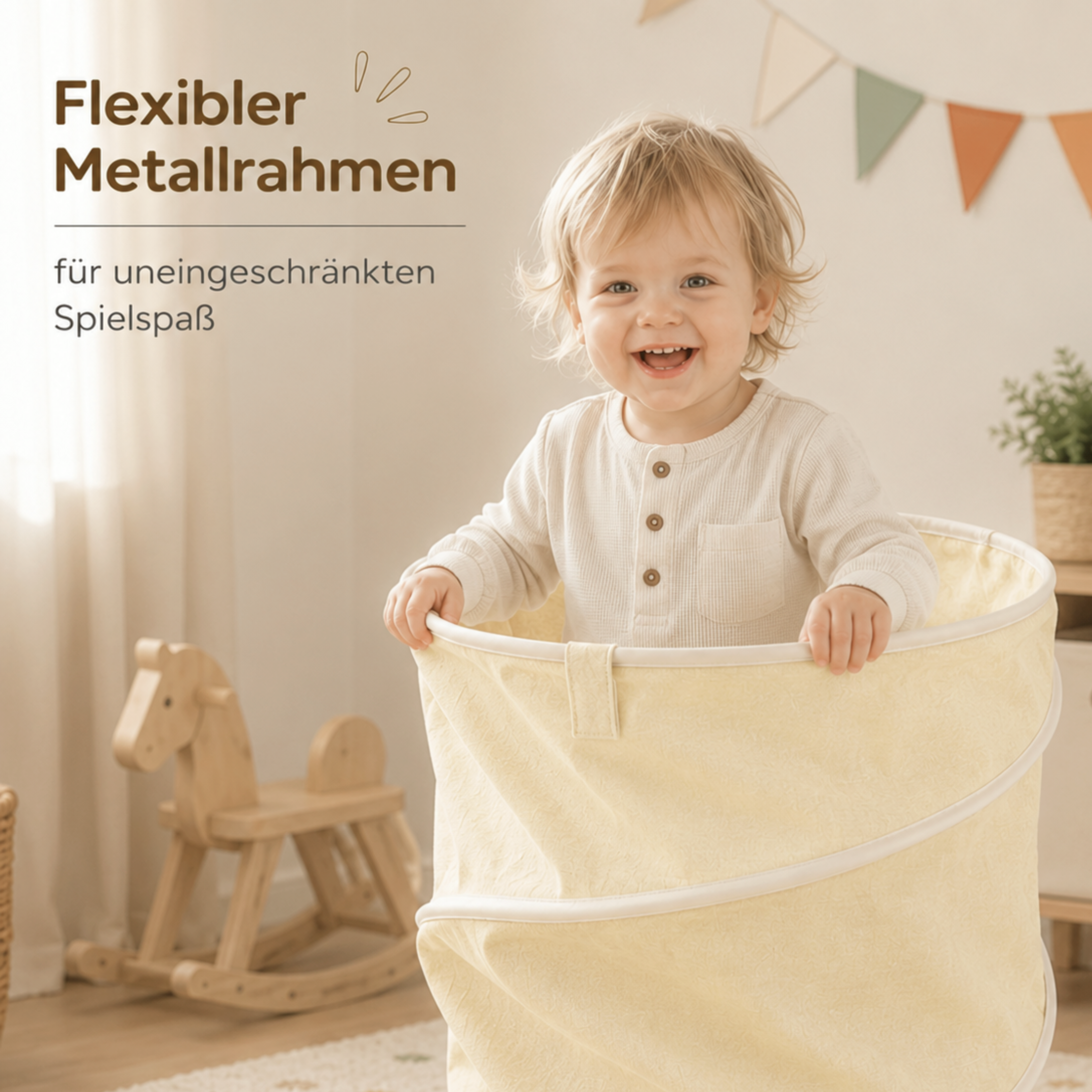 Lionherz Spieltunnel Tunnel Gioco Cotone Crema 180x46 cm