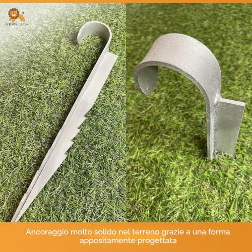 Clever Leon ancoraggio terra trampolino acciaio 4 pezzi 330mm