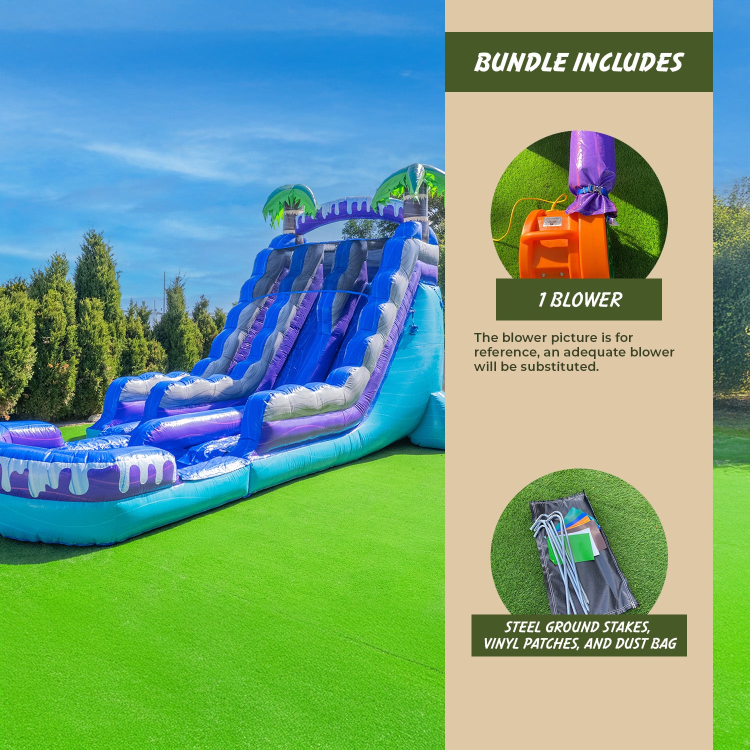 XJUMP Water Slides X-WD19T Tropical scivolo acquatico 19FT