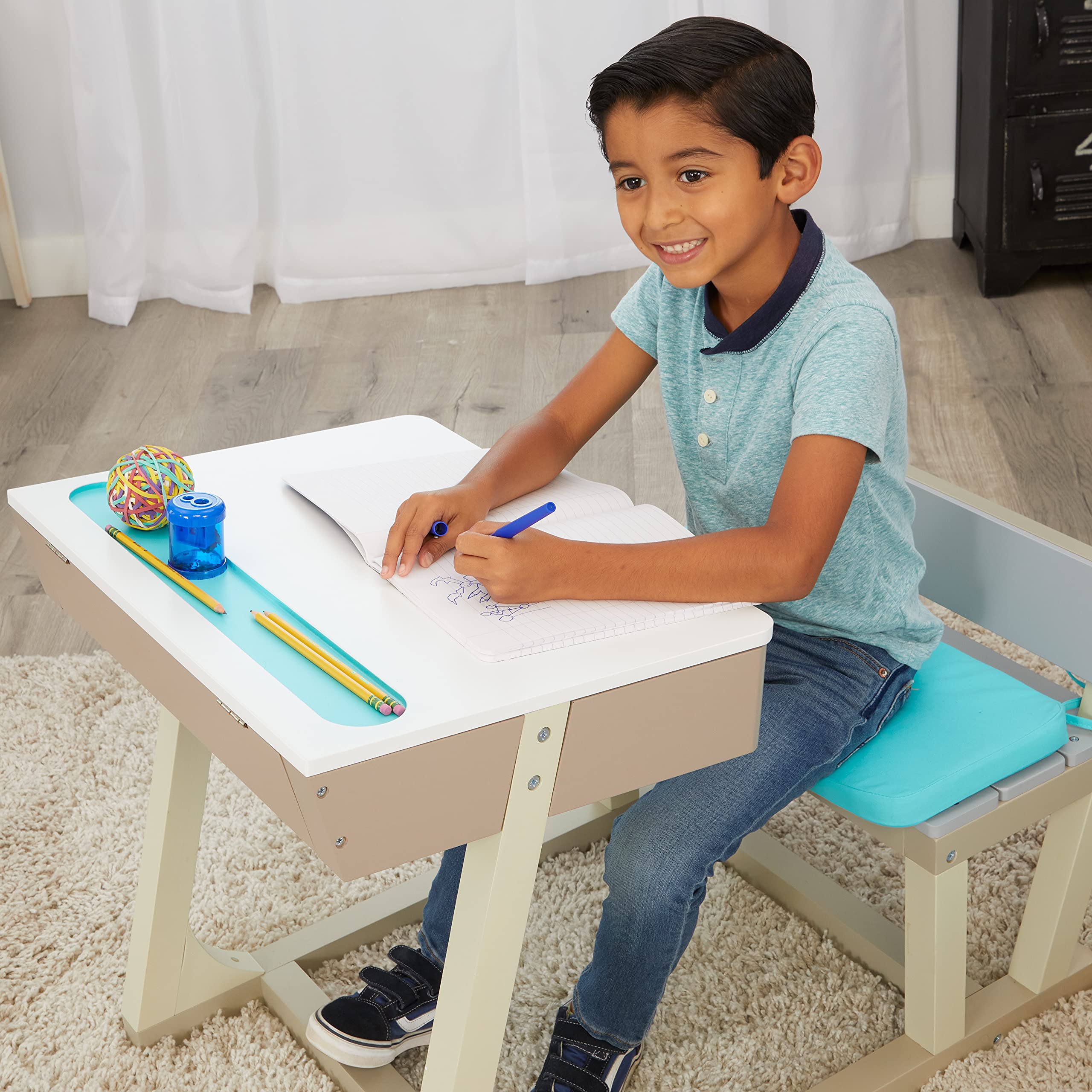 Little Tikes Great Ideas scrivania legno bambini 3-8 anni