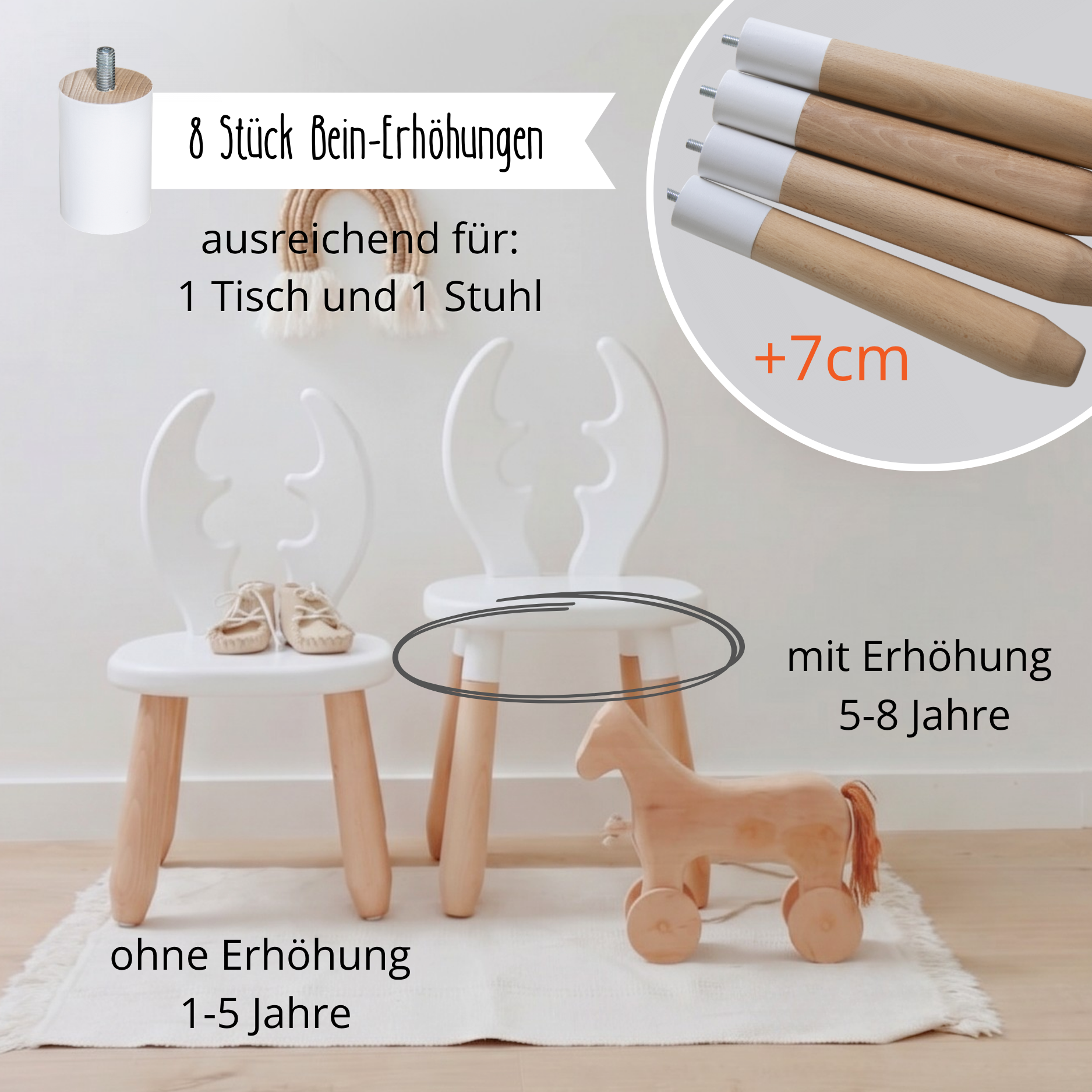Lionherz Solo Deer set tavolo e sedia faggio 1-5 anni