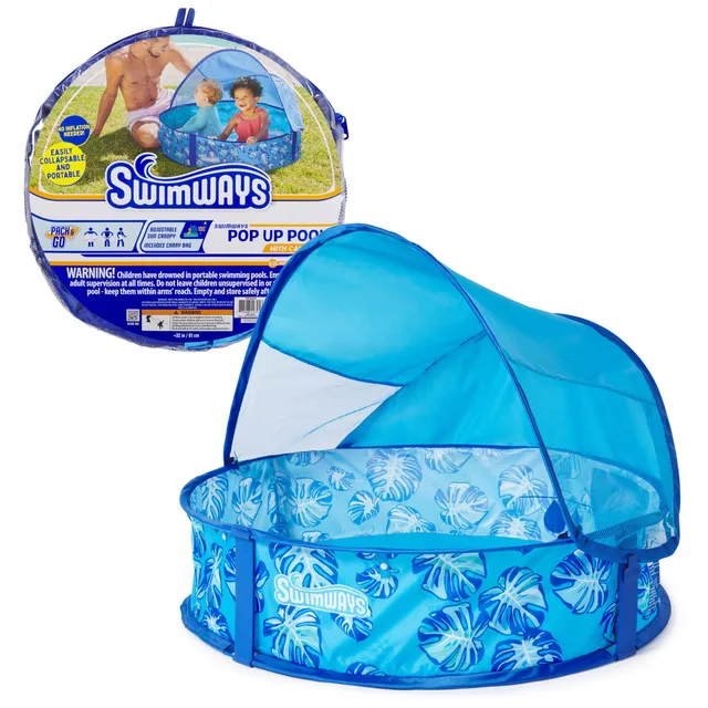 Swimways Pop-Up Pool piscina bambini 81 cm blu con tettuccio