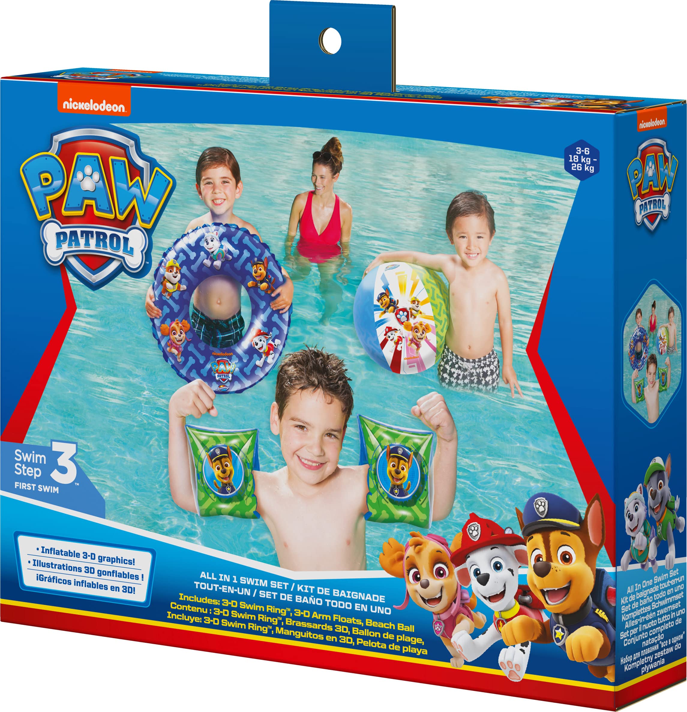 Swimways Paw Patrol set mare gonfiabili 3 pezzi spiaggia