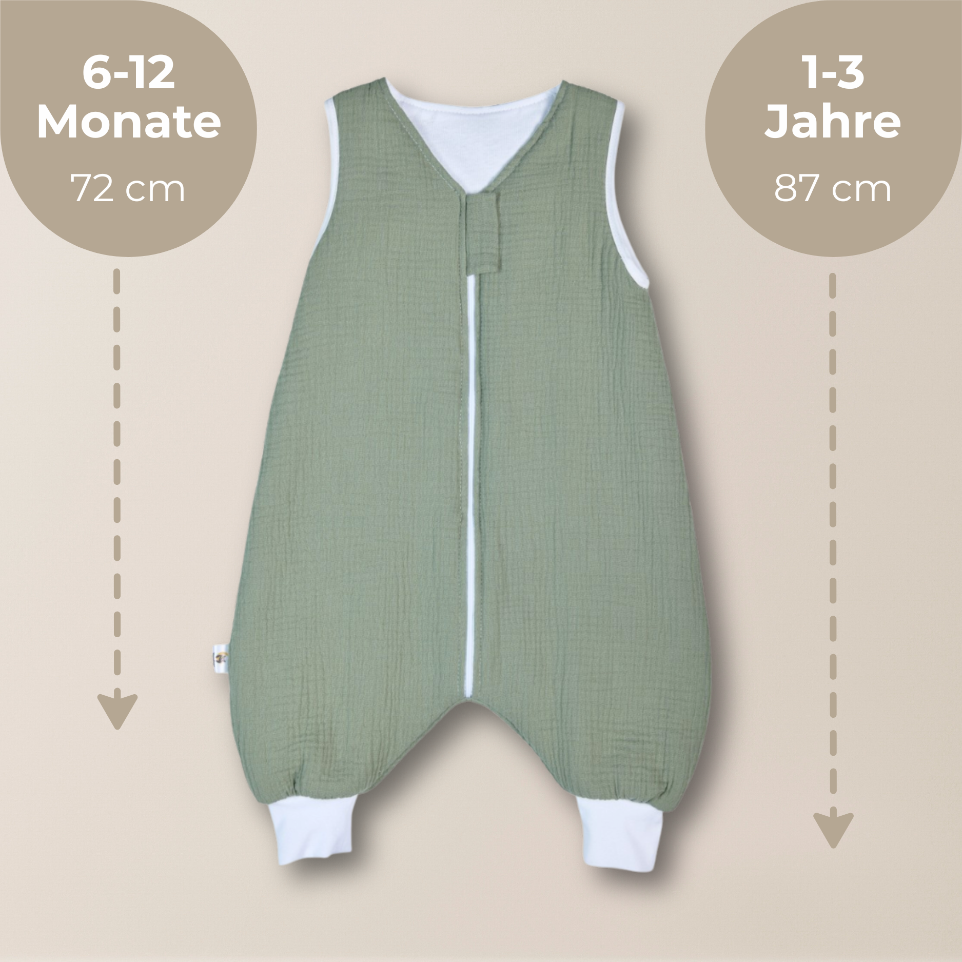 YappyBuzz sacco nanna gambe mussola salvia 1-3 anni TOG 1.5