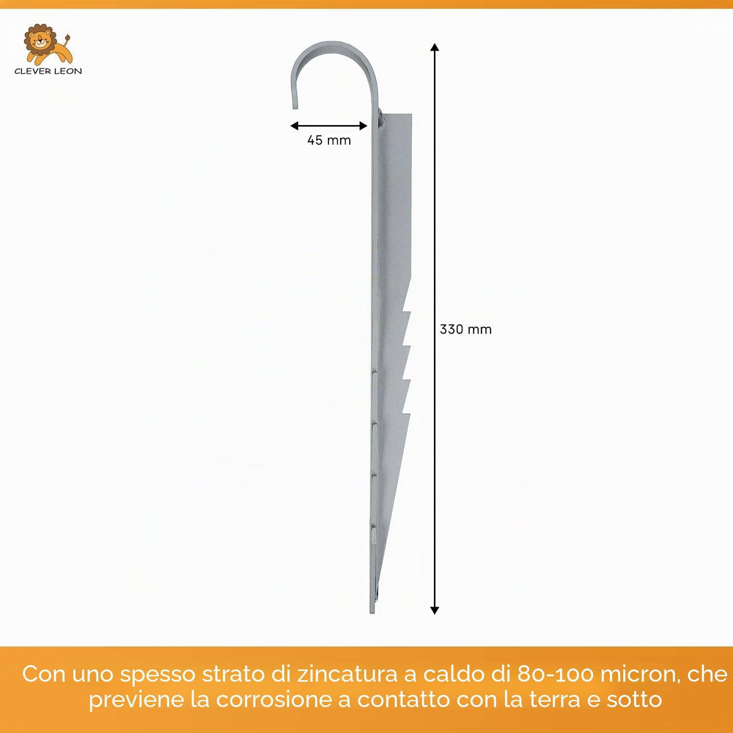 Clever Leon ancoraggio terra trampolino acciaio 4 pezzi 330mm