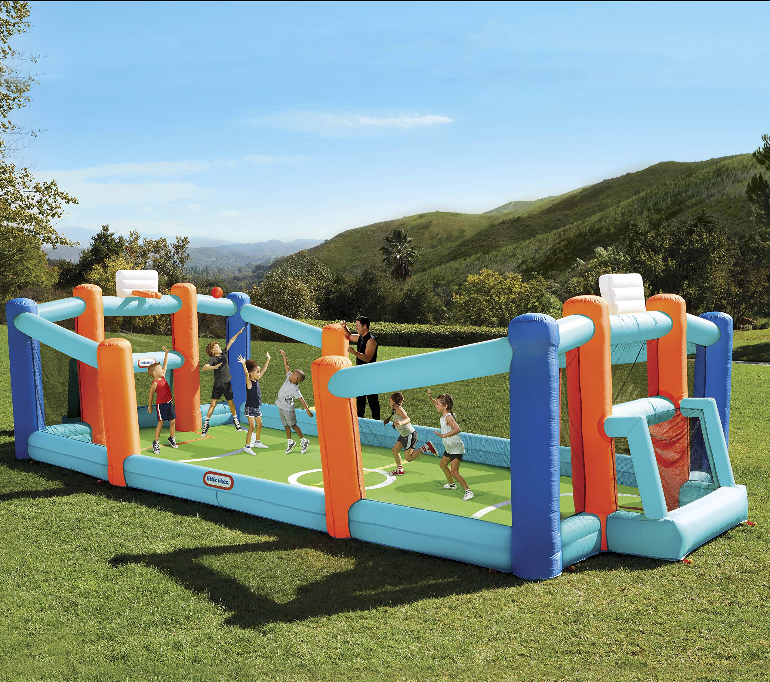Little Tikes Campo Gonfiabile Bambini Calcio Basket 8 Posti