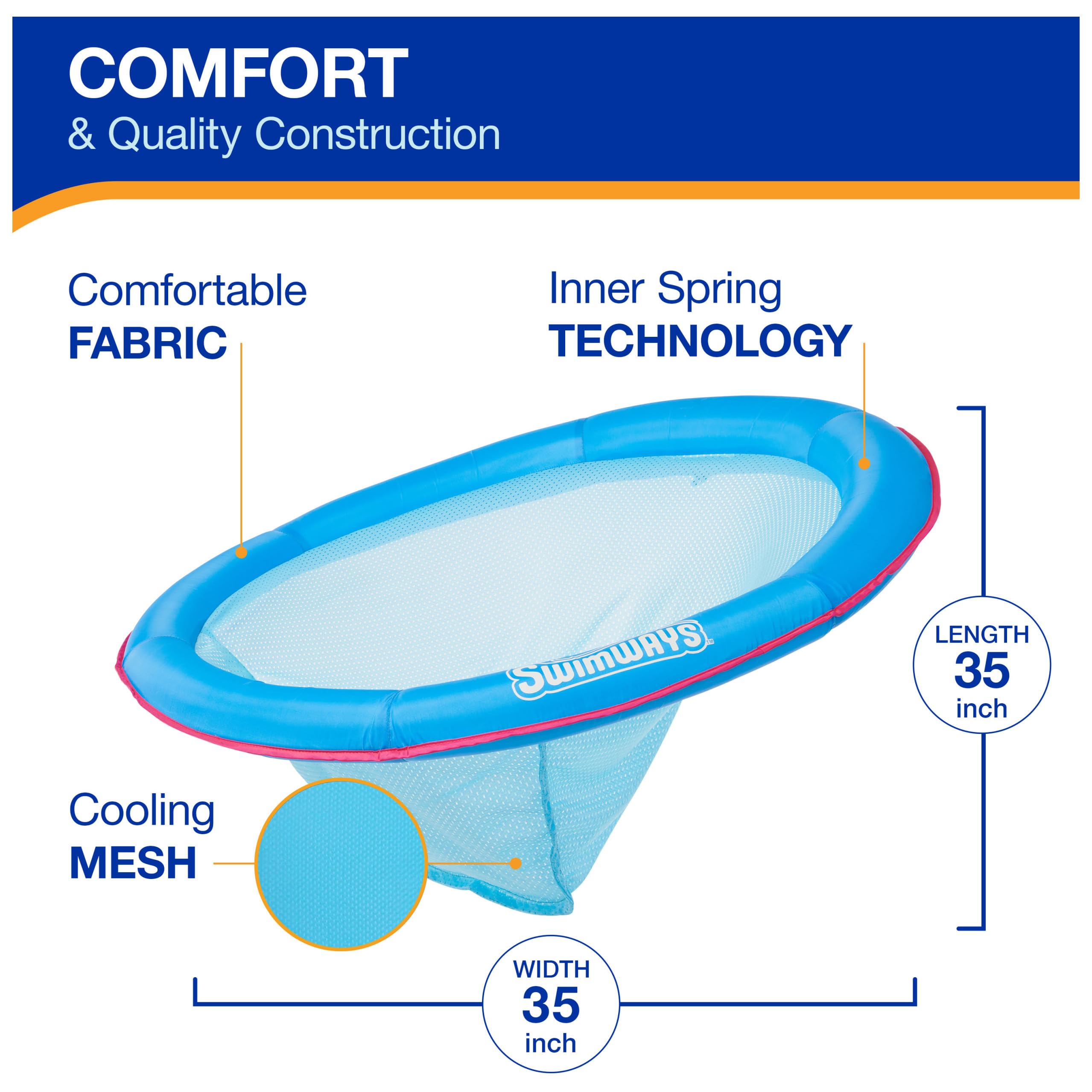 Swimways Spring Float Papasan Sedia Piscina 88 cm fino a 113 kg