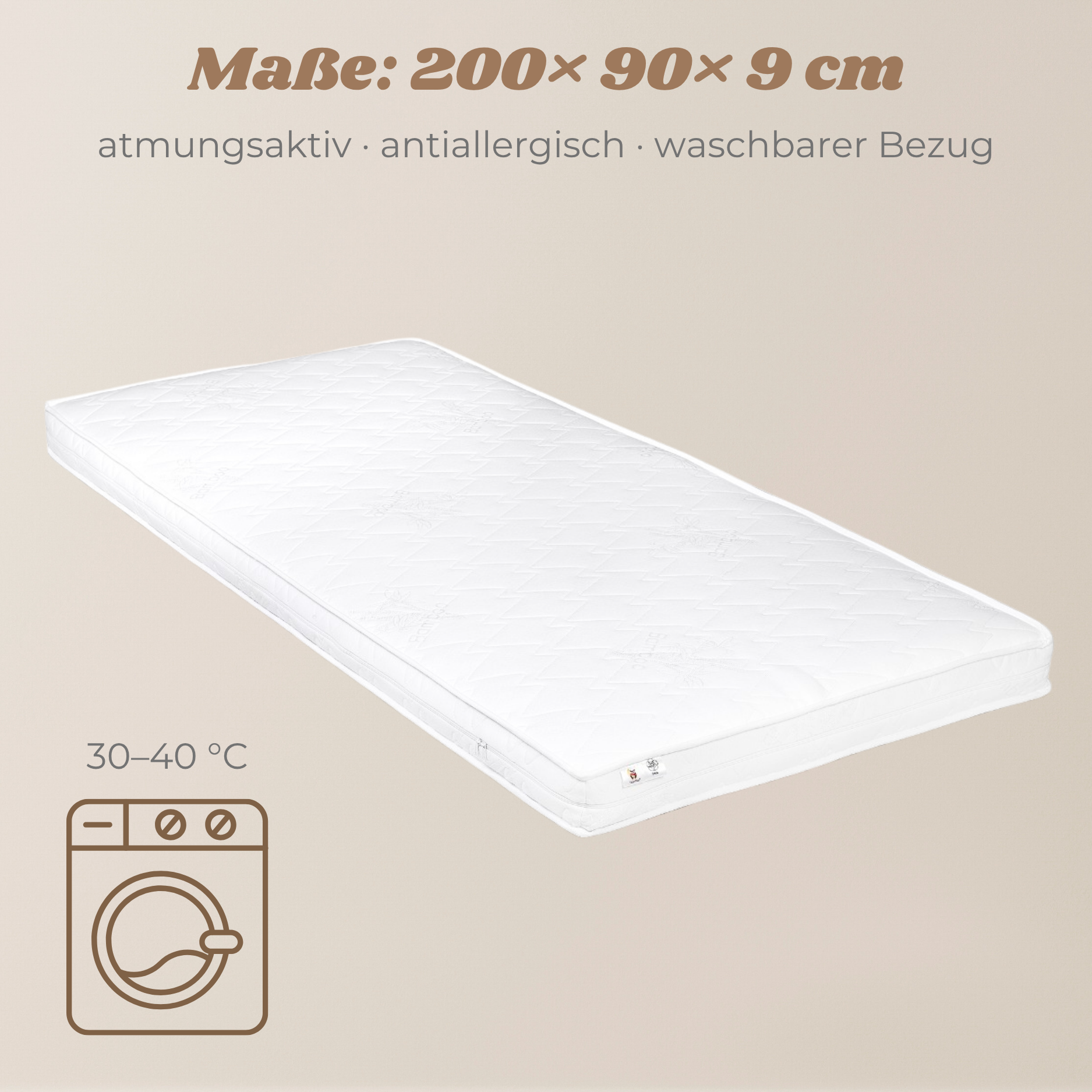 LIONHERZ YappyBioFoam MAXI materasso 200x90 bambu doppia faccia