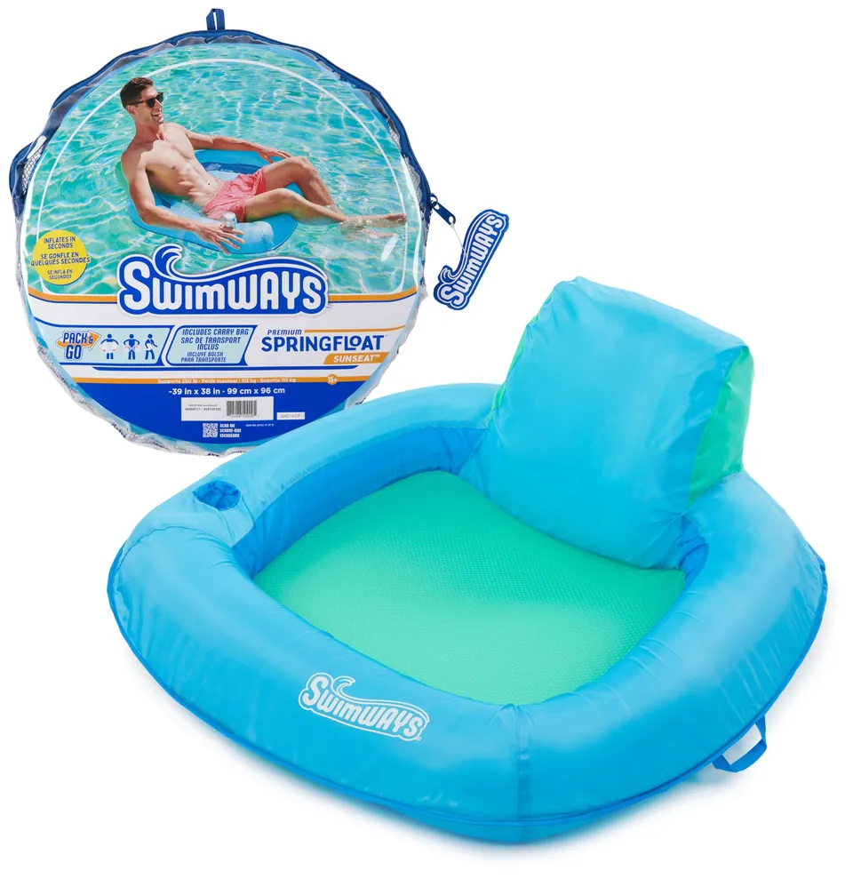 Swimways Spring Float Hyper-Flate Aqua Poltrona Piscina con Schienale