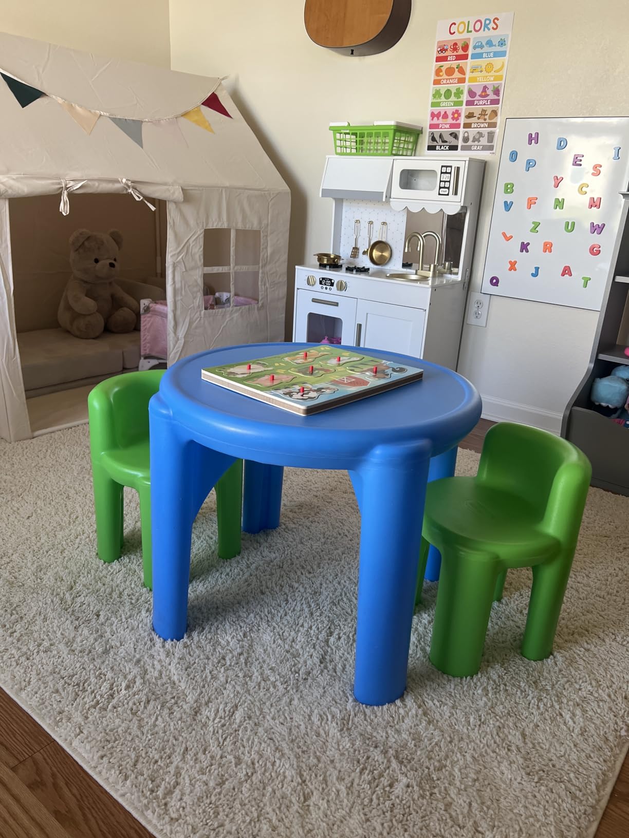 Little Tikes Bright 'n Bold Tavolo con 2 Sedie Verde Blu