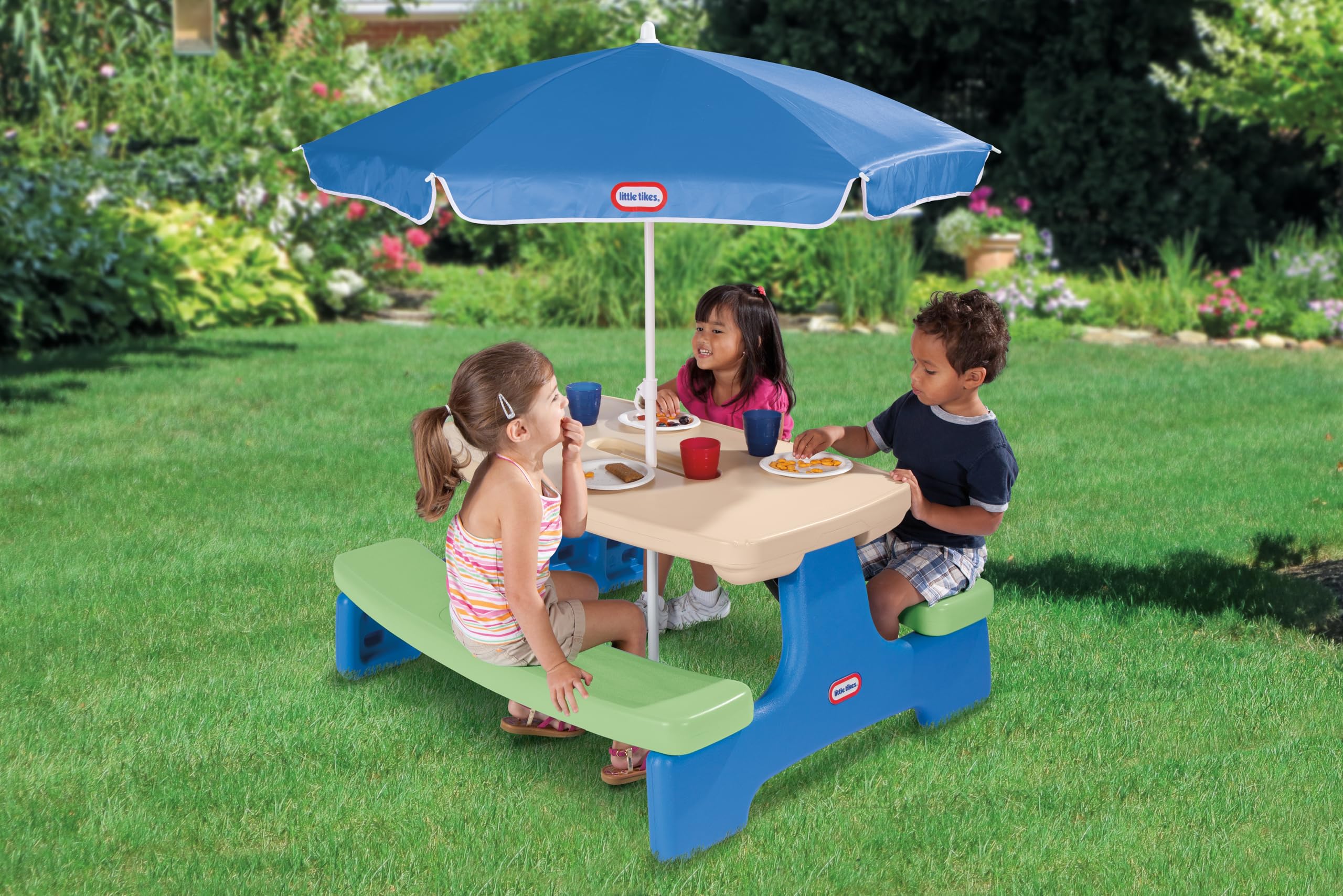 Little Tikes Easy Store Junior Tavolo Picnic con Ombrello
