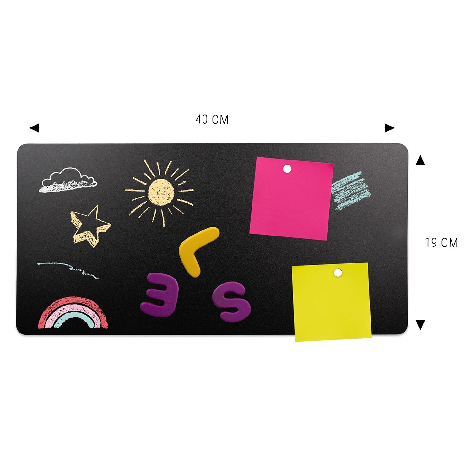 Clever Leon Edukacja lavagna magnetica nera 2 pezzi 39x19 cm