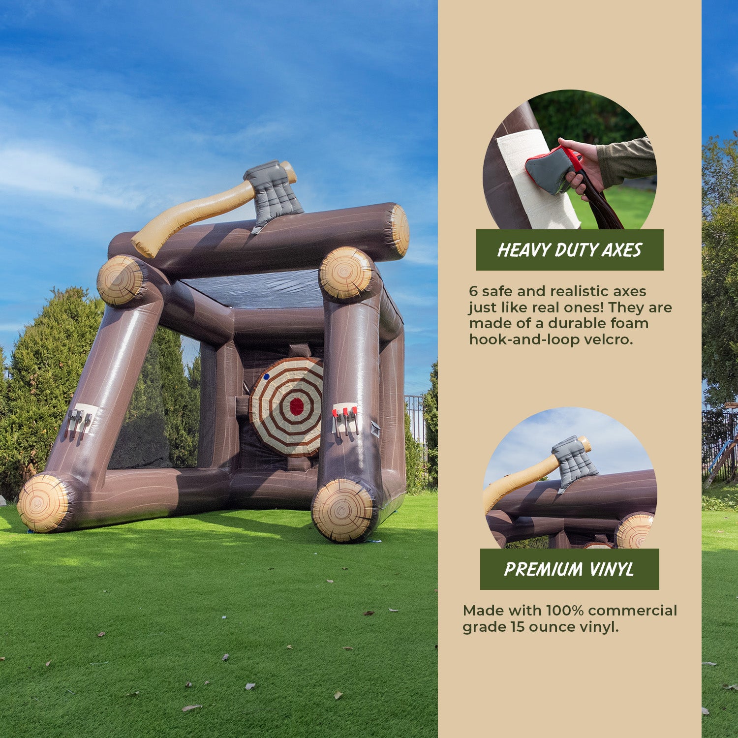 XJUMP Games Bersaglio Lancio Asce Gioco Gonfiabile 13x10x14ft 2 Posti