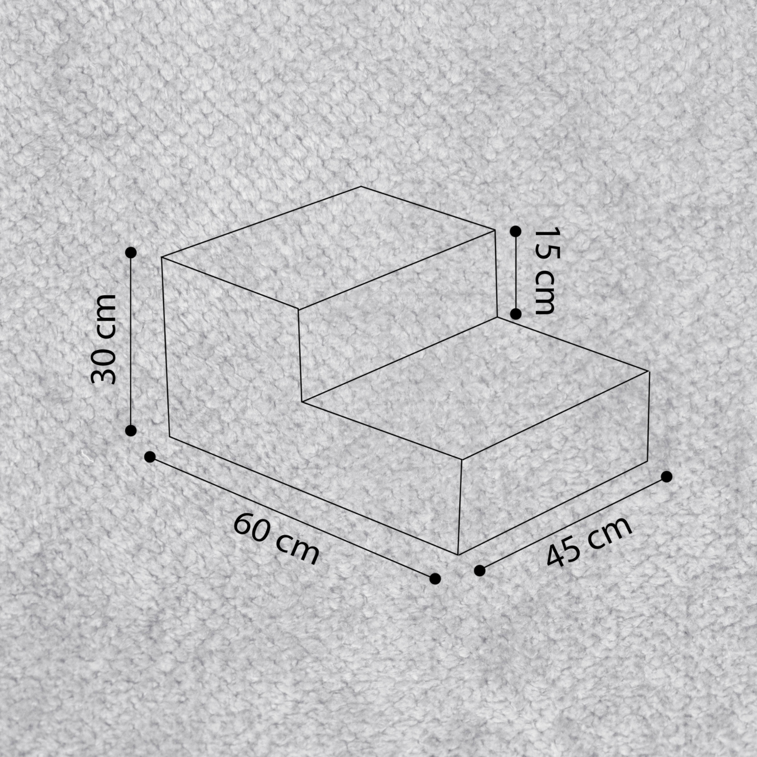 Lionherz Nilly Step scala morbida 60x45x30 grigio argento