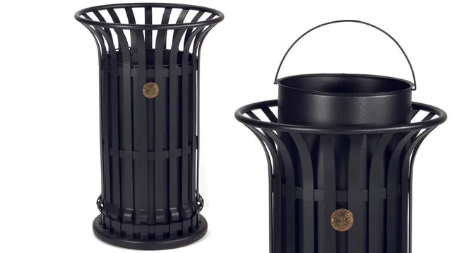 Pozza 1865 Sbarre cestino acciaio esterno arredo urbano