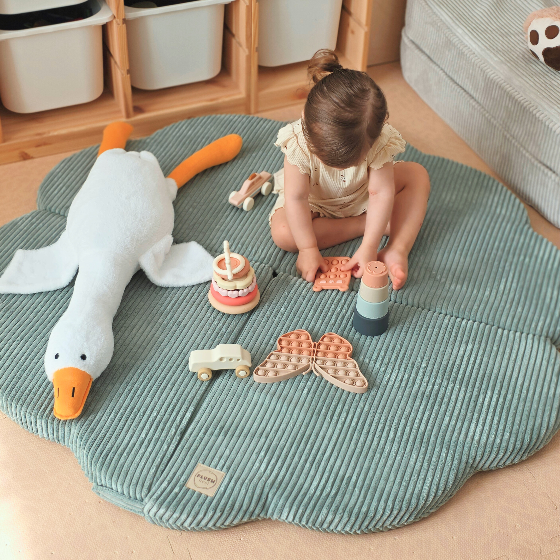 LIONHERZ Bloomy Mat Tappeto Gioco 115 cm Salvia