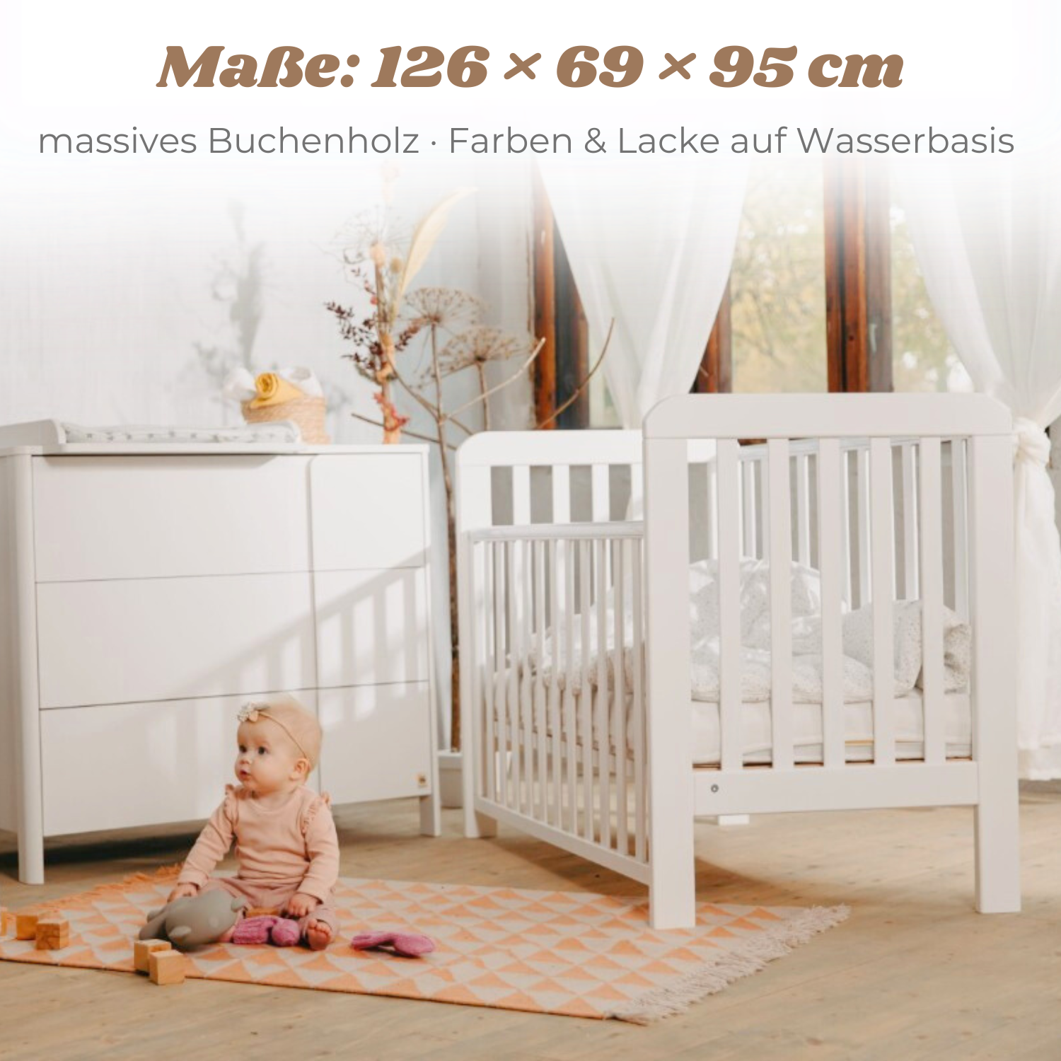 LIONHERZ YappyLull MINI Classic lettino 120x60 faggio