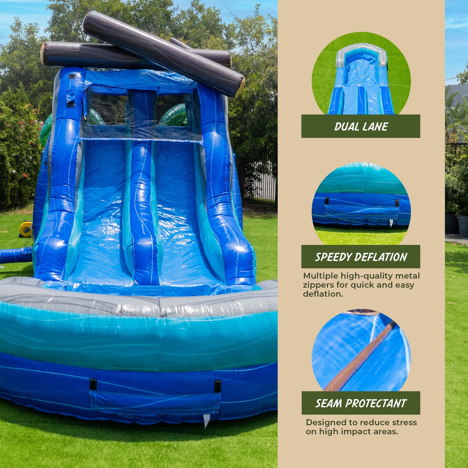 XJUMP Obstacle Courses Tropical 45' Castello Gonfiabile con Soffiatore