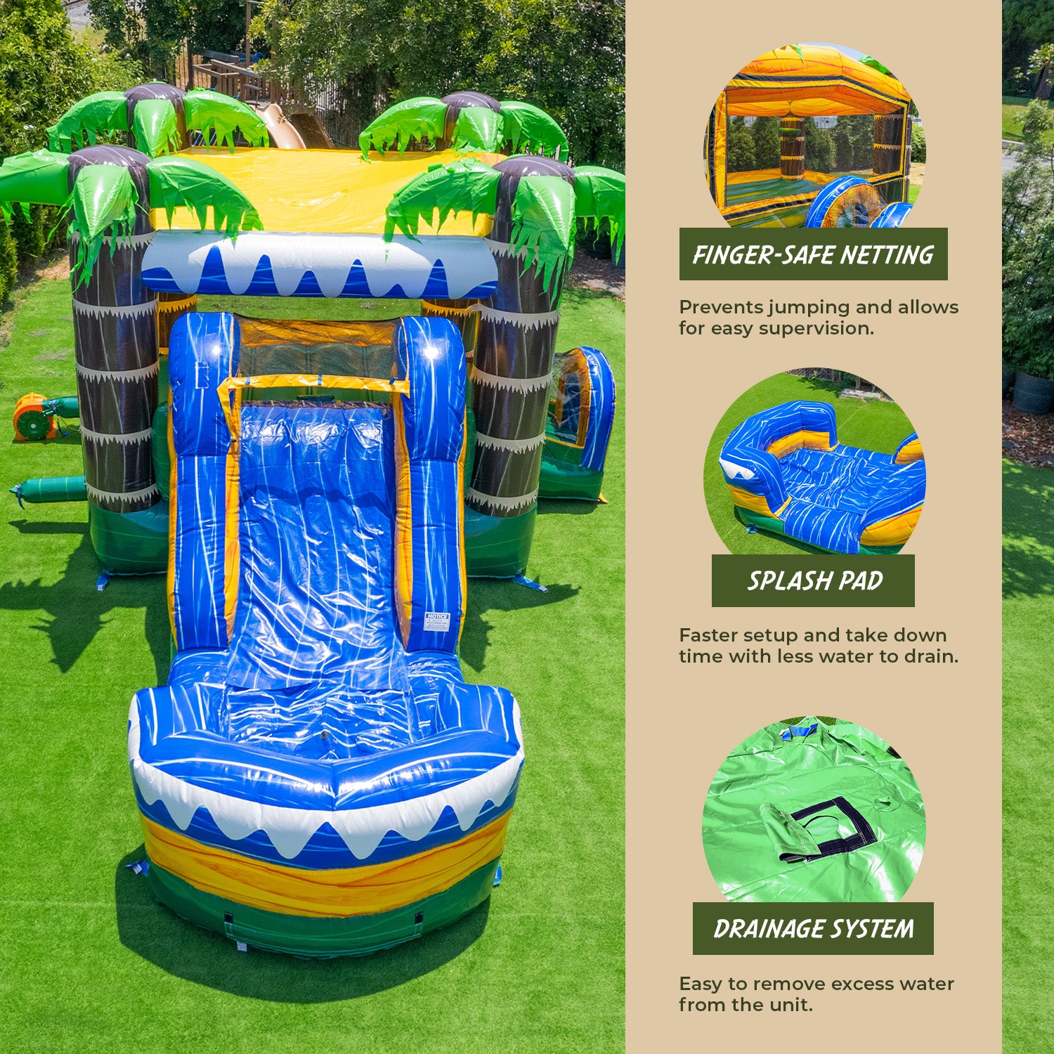 XJUMP Combos X-C26T Tropical castello gonfiabile con piscina