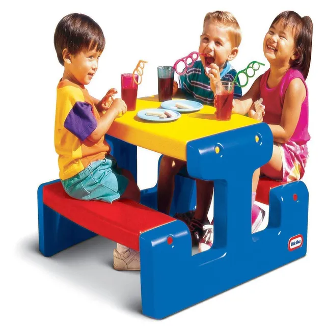 Little Tikes Furniture Tavolo Picnic Primary 4 bambini