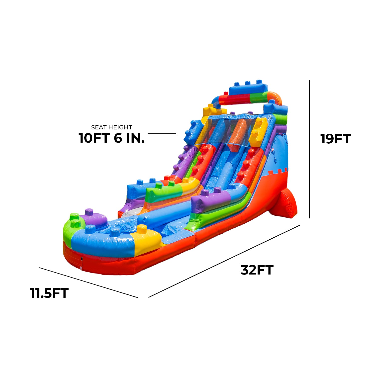 XJUMP Water Slides Block Party 19 Scivolo Acqua doppia pista