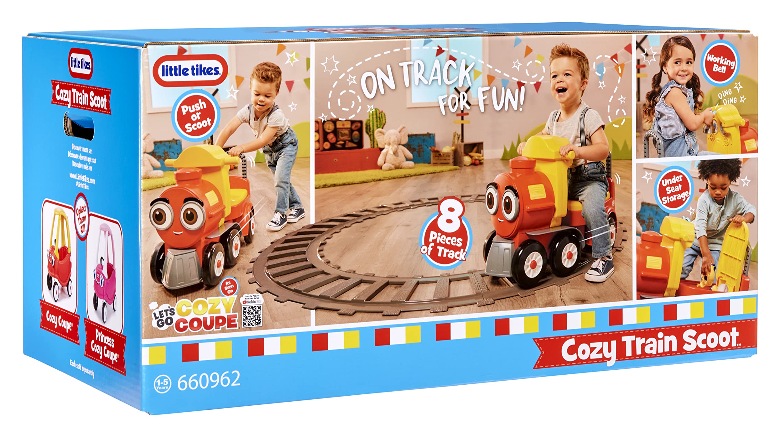 Little Tikes Cozy Train Trenino Cavalcabile con binari 1-5 anni