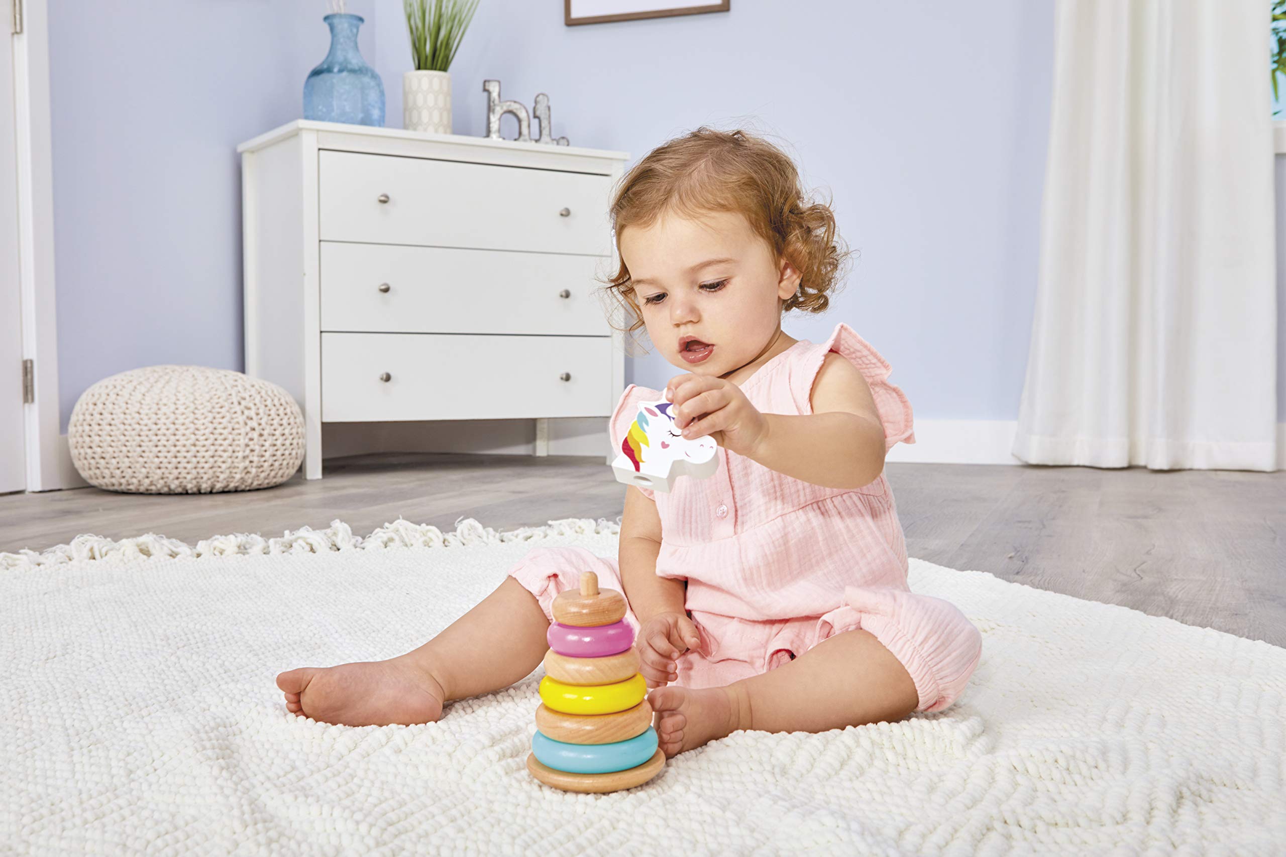 Little Tikes Unicorno Torre Impilabile Legno 8 Forme Coordinazione