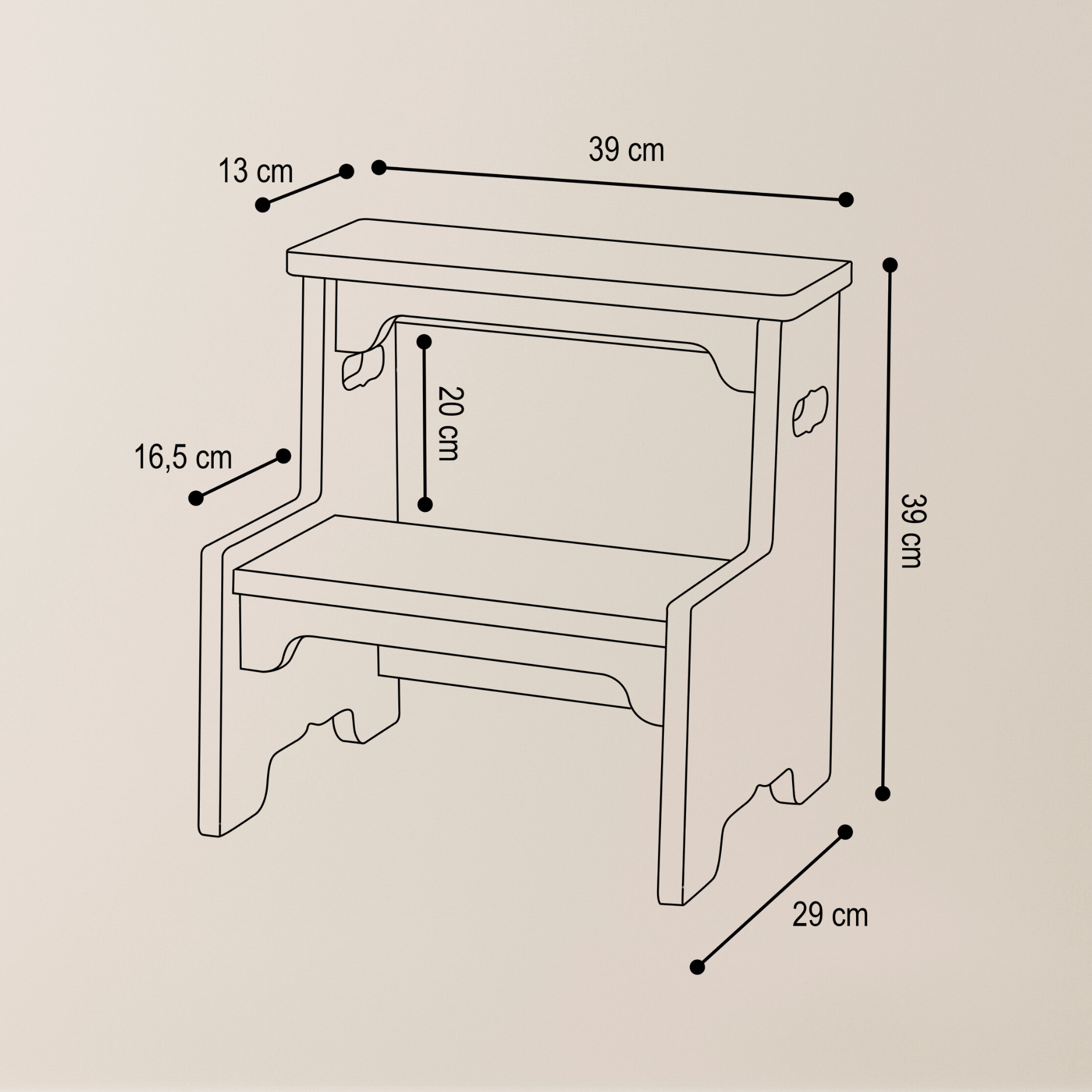 Lionherz Little Helper sgabello bambini 39x39x29cm legno
