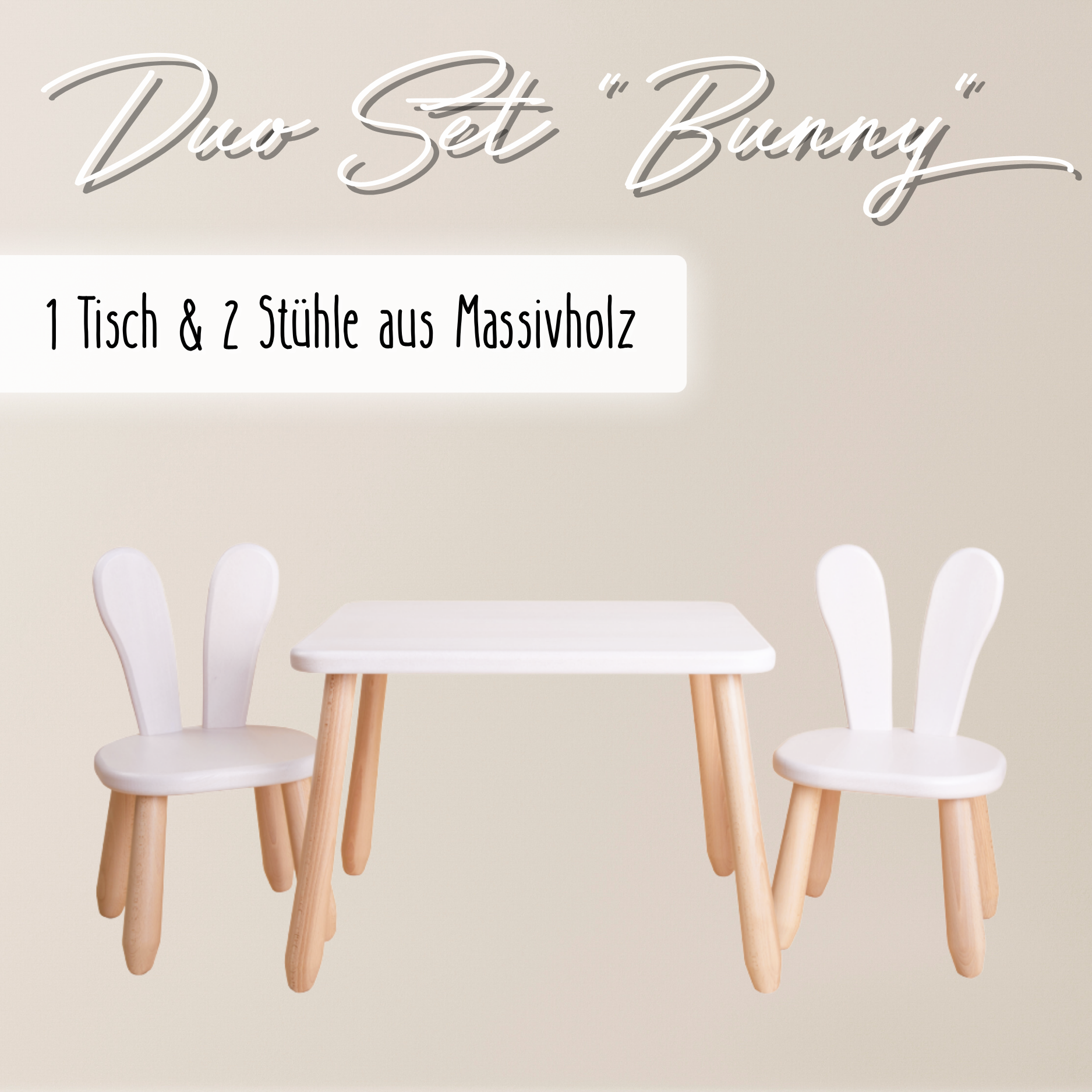 Lionherz Duo Set Bunny tavolo bambini faggio 1-5 anni