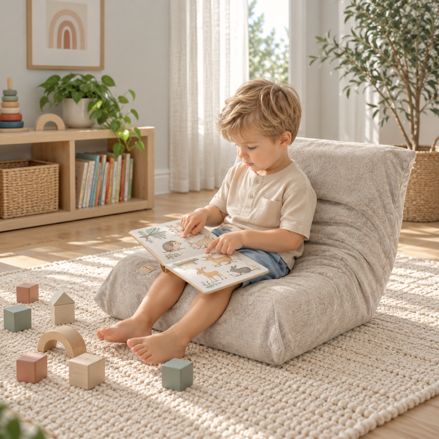 LIONHERZ Nilly Mooni Poltrona Bambini Beige Sabbia Memory