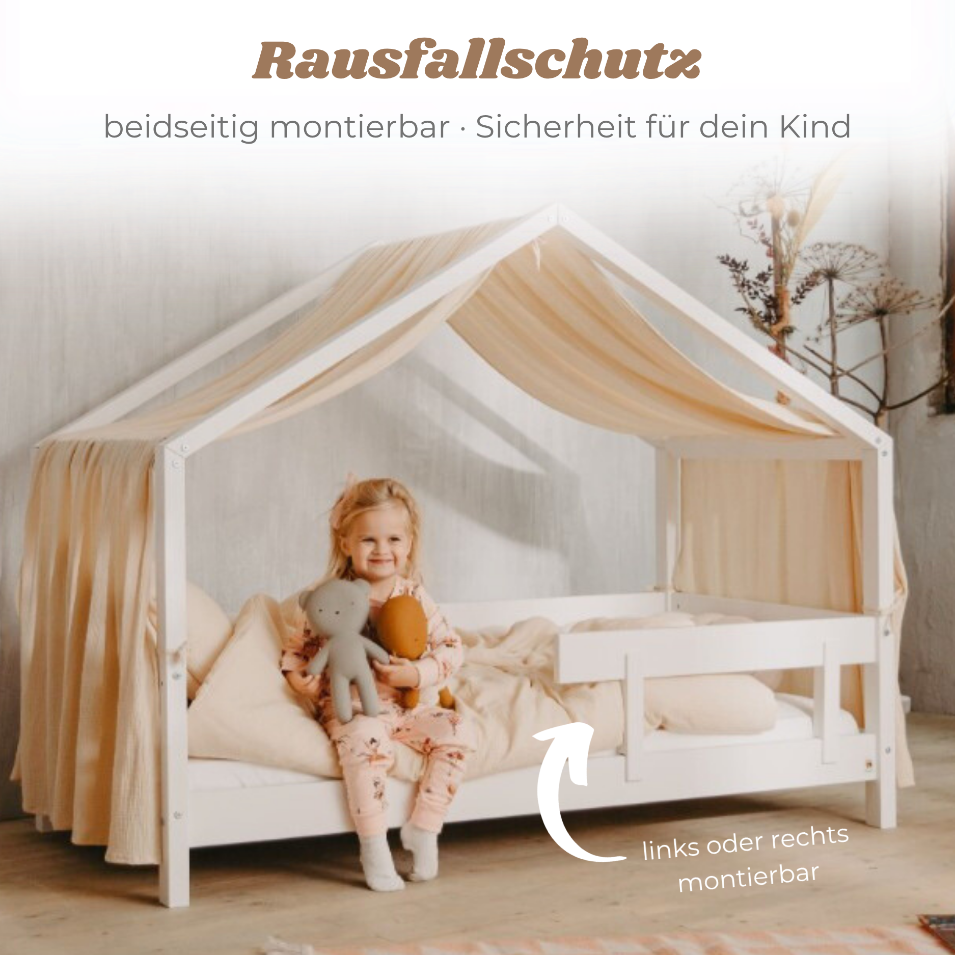 LIONHERZ YappyHytte Junior letto casetta 160x80 con sponda