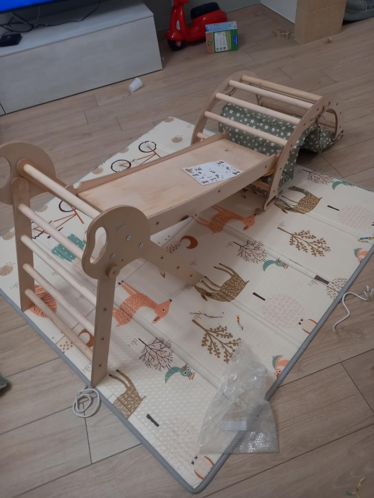 Goodevas Set Montessori triangolo arrampicata 5 in 1 beige