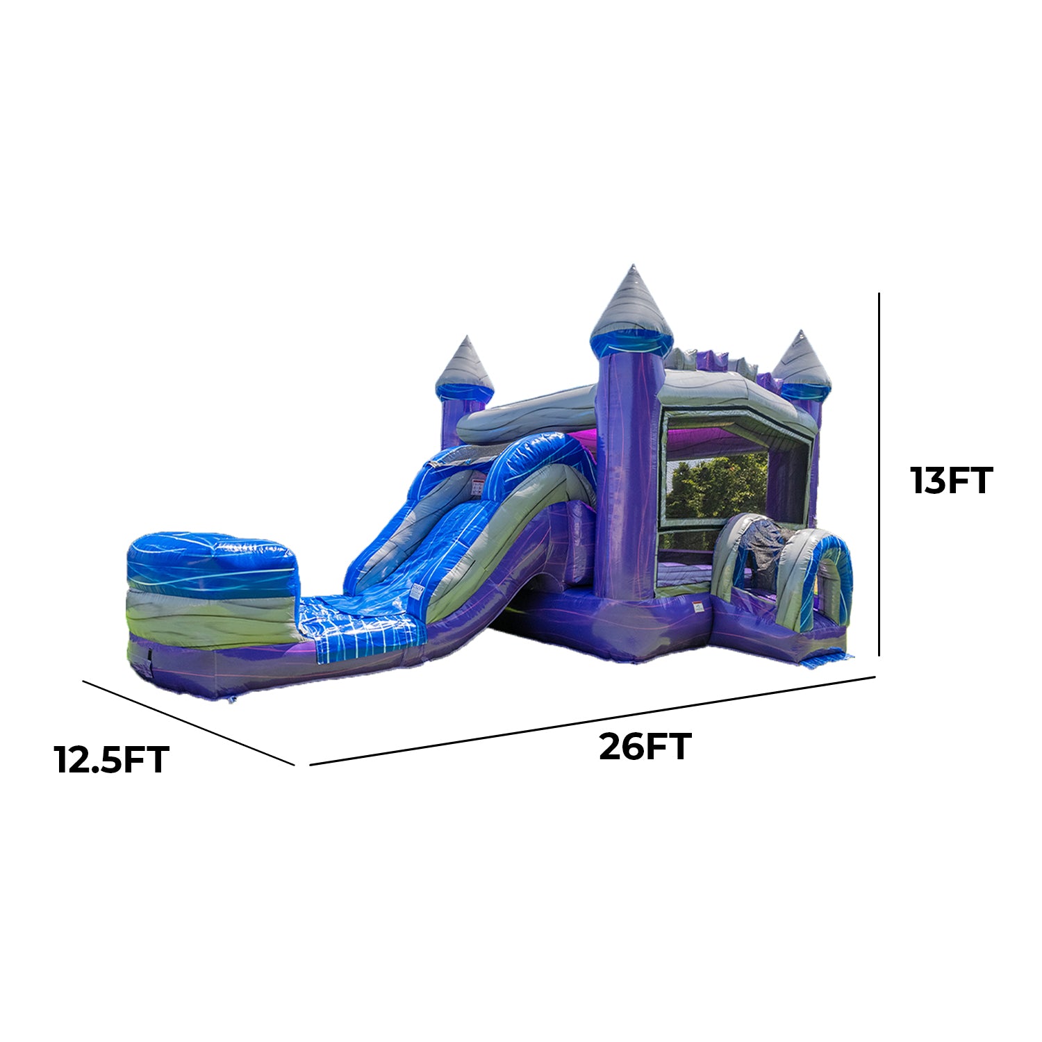 XJUMP Combos Purplish Castle combo gonfiabile con piscina