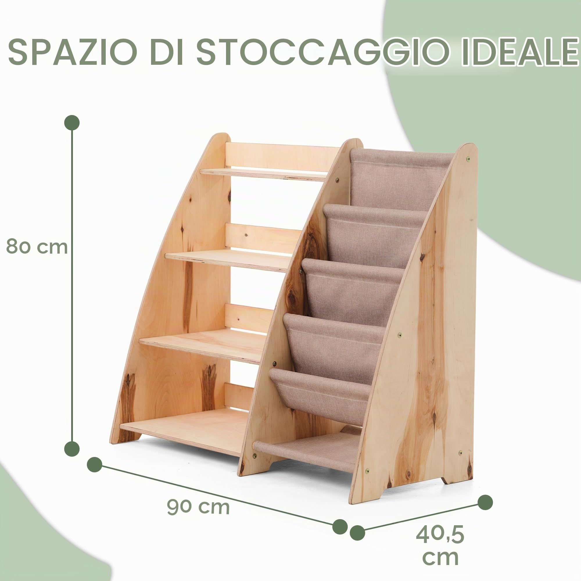 Goodevas Mensola Cameretta libreria bambini legno beige media