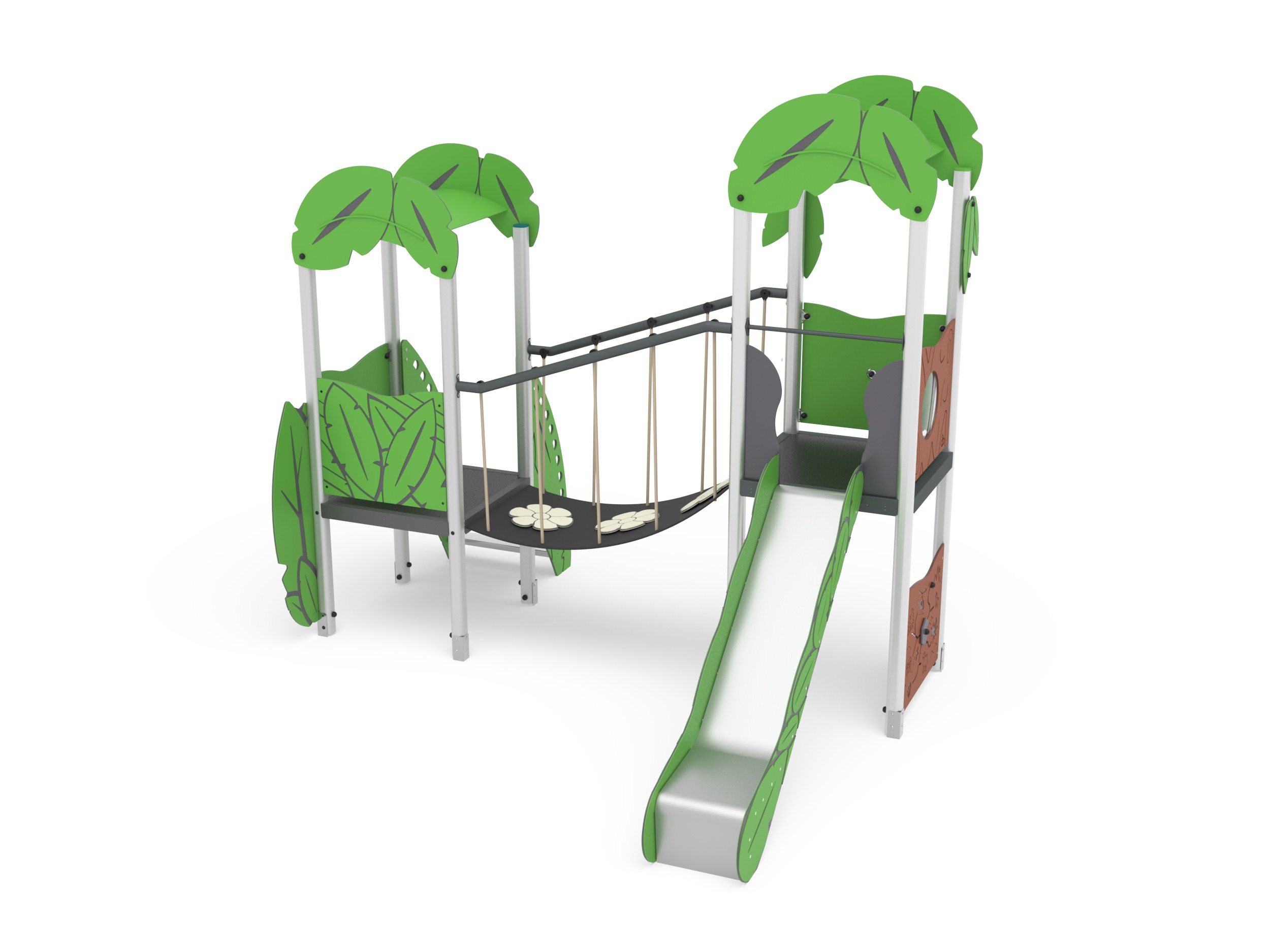 Pozza 1865 Leaves Merlino struttura doppia torre con scivolo