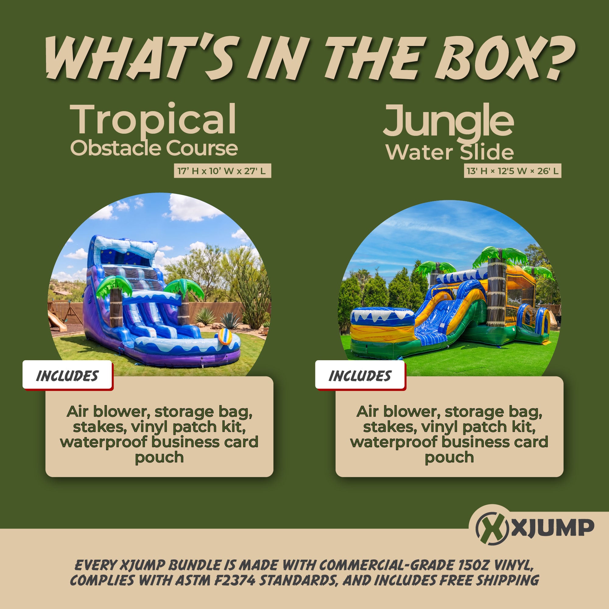XJUMP Bundles Tropical Jungle Splash Set Gonfiabili Acqua