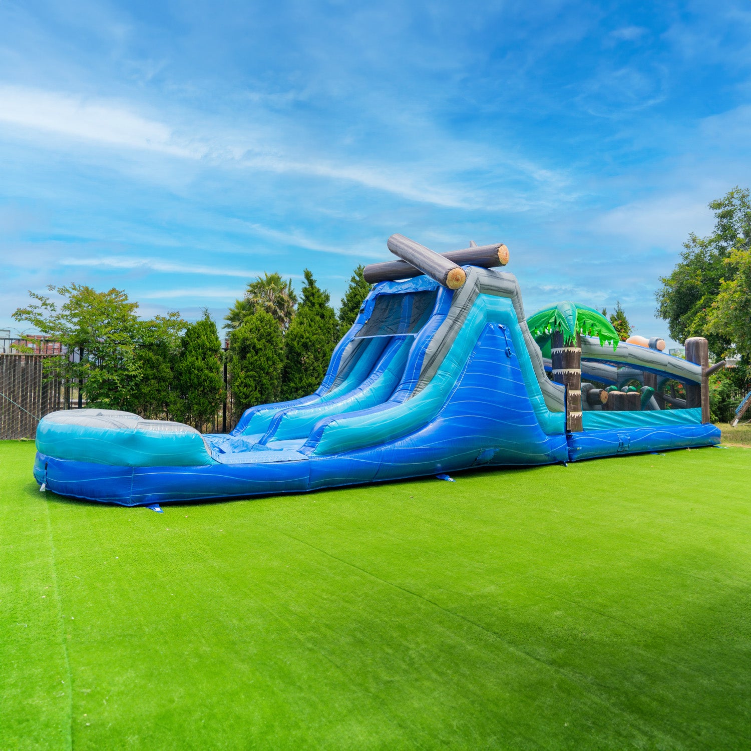 XJUMP Obstacle Courses Tropical 45' Castello Gonfiabile con Soffiatore