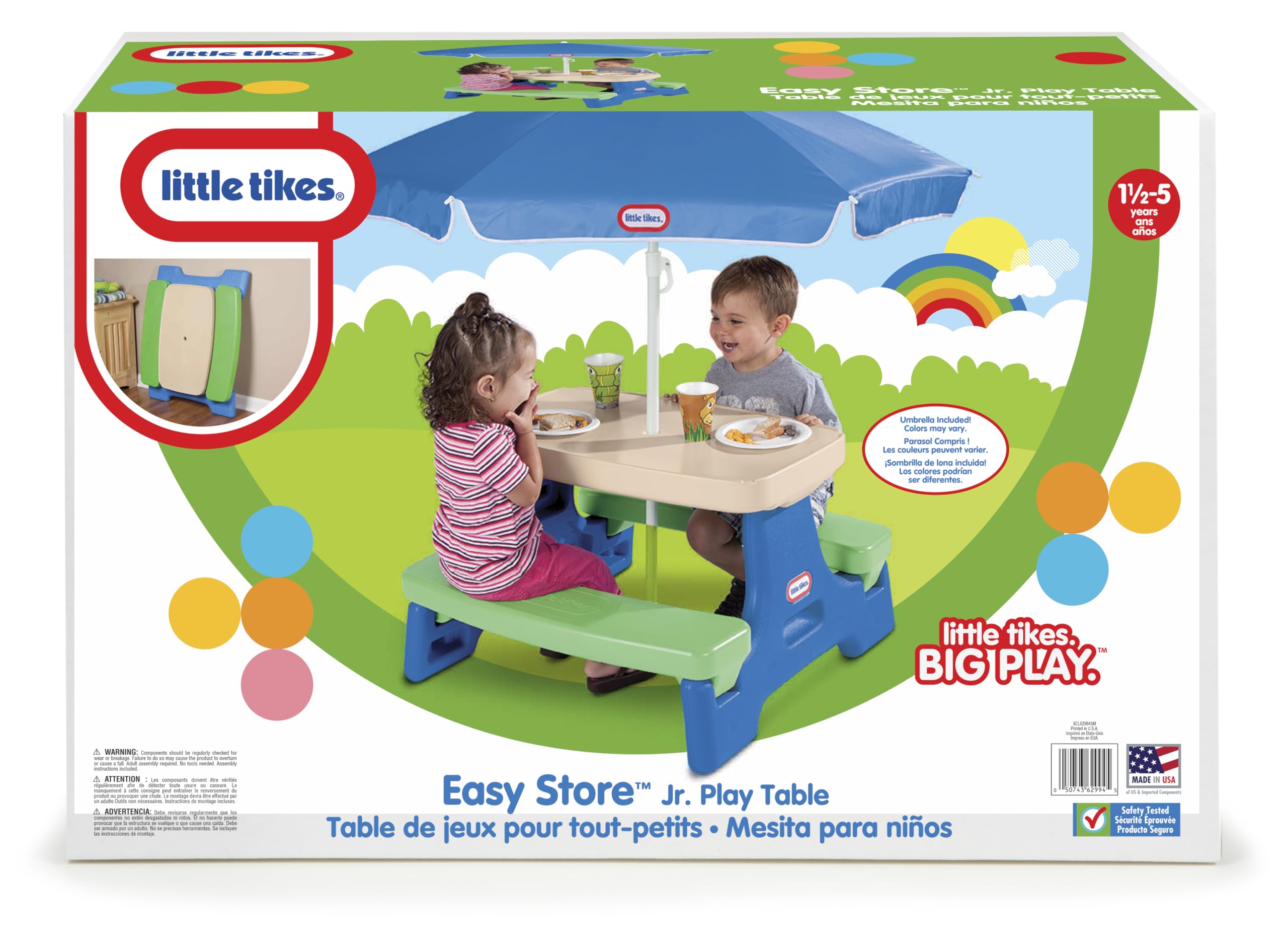 Little Tikes Easy Store Jr Tavolo Gioco con Ombrello