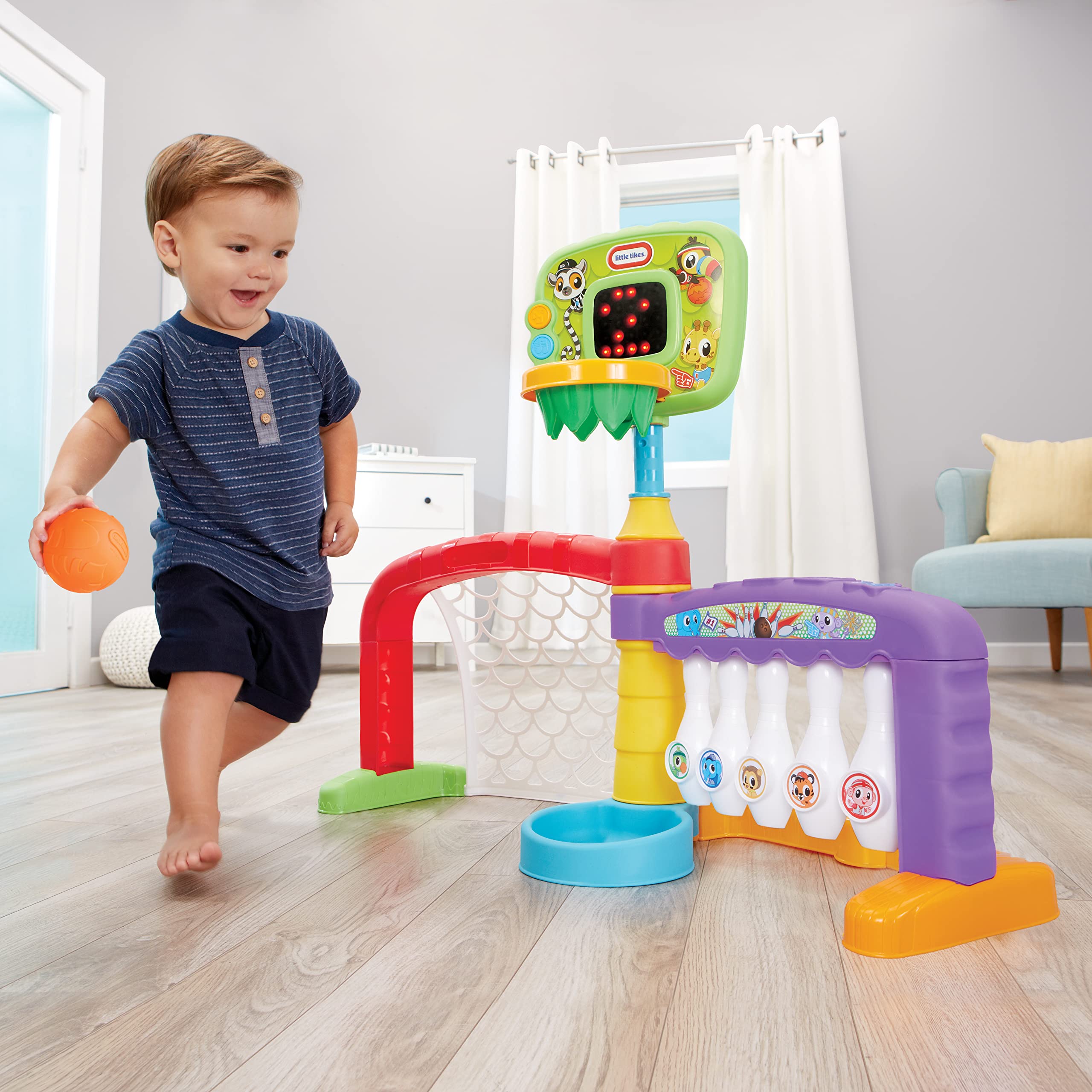 Little Tikes Active Play Zona Sport 3-in-1 Basket Calcio Bowling